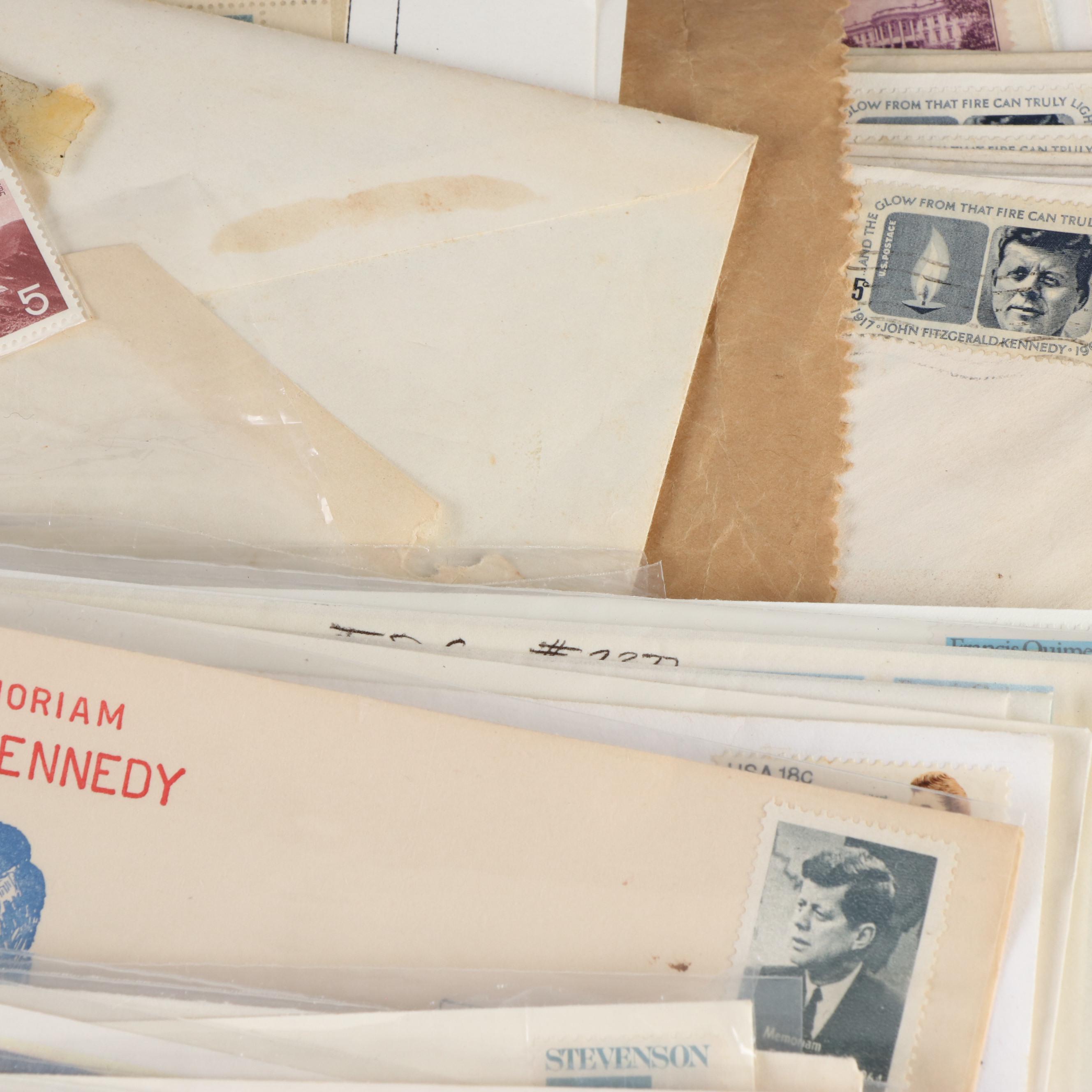 Large Lot of Vintage Postal Covers, Envelopes, and Stamps