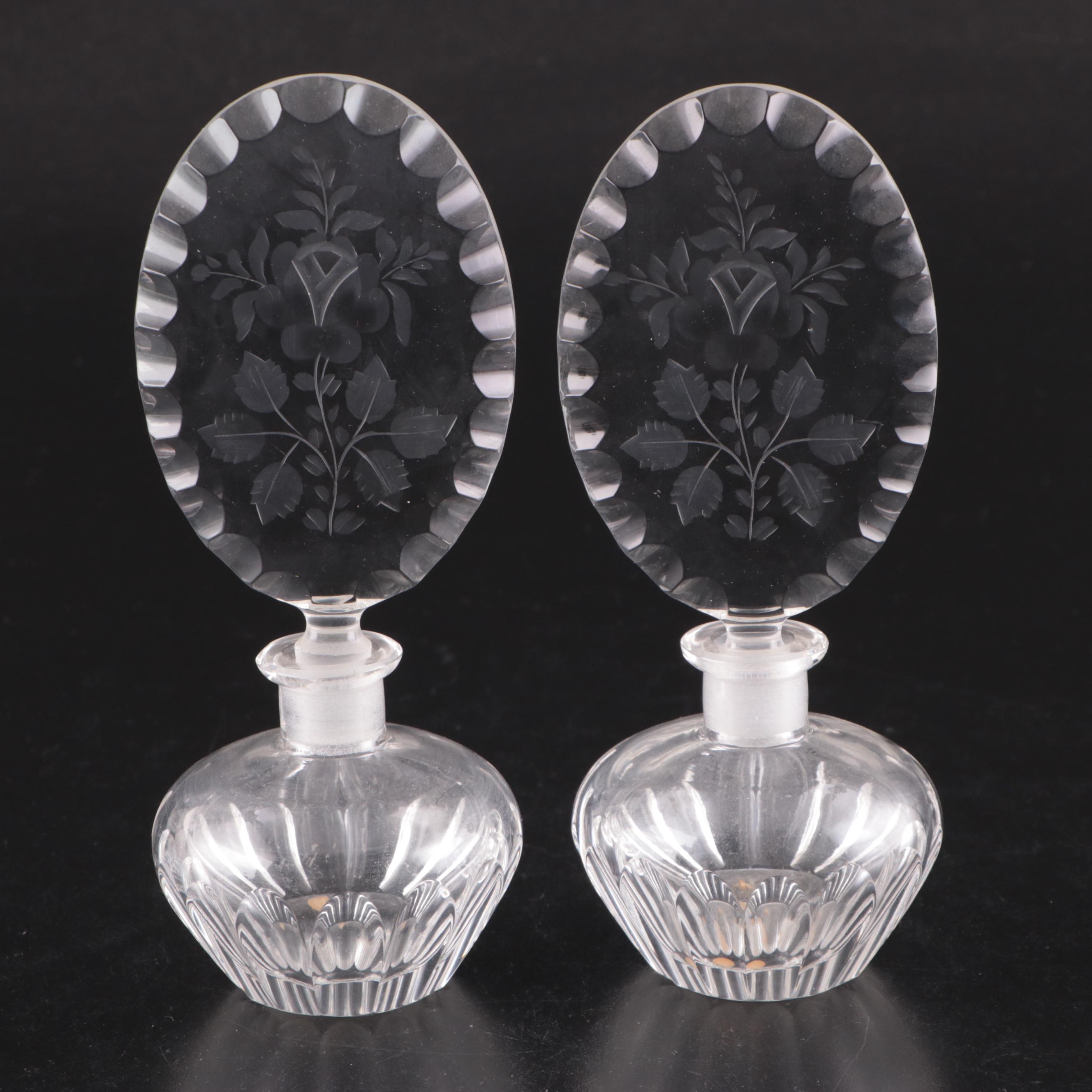 American Brilliant Period Cut Crystal Box, Cut Glass Perfume Bottles, More