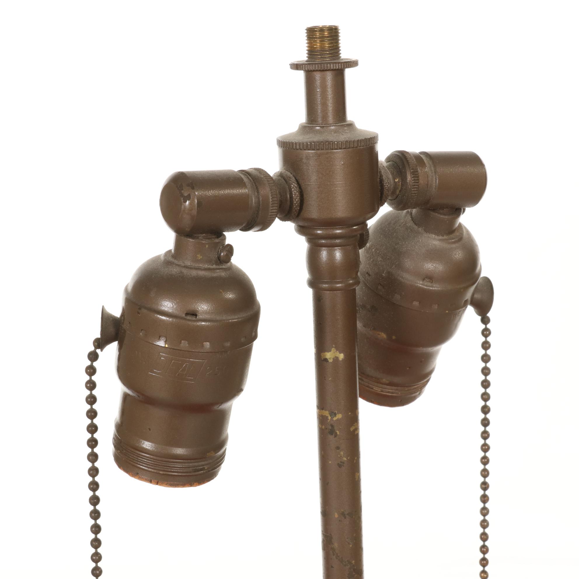 Pair of Mid Century Modern Orange Ceramic Table Lamps