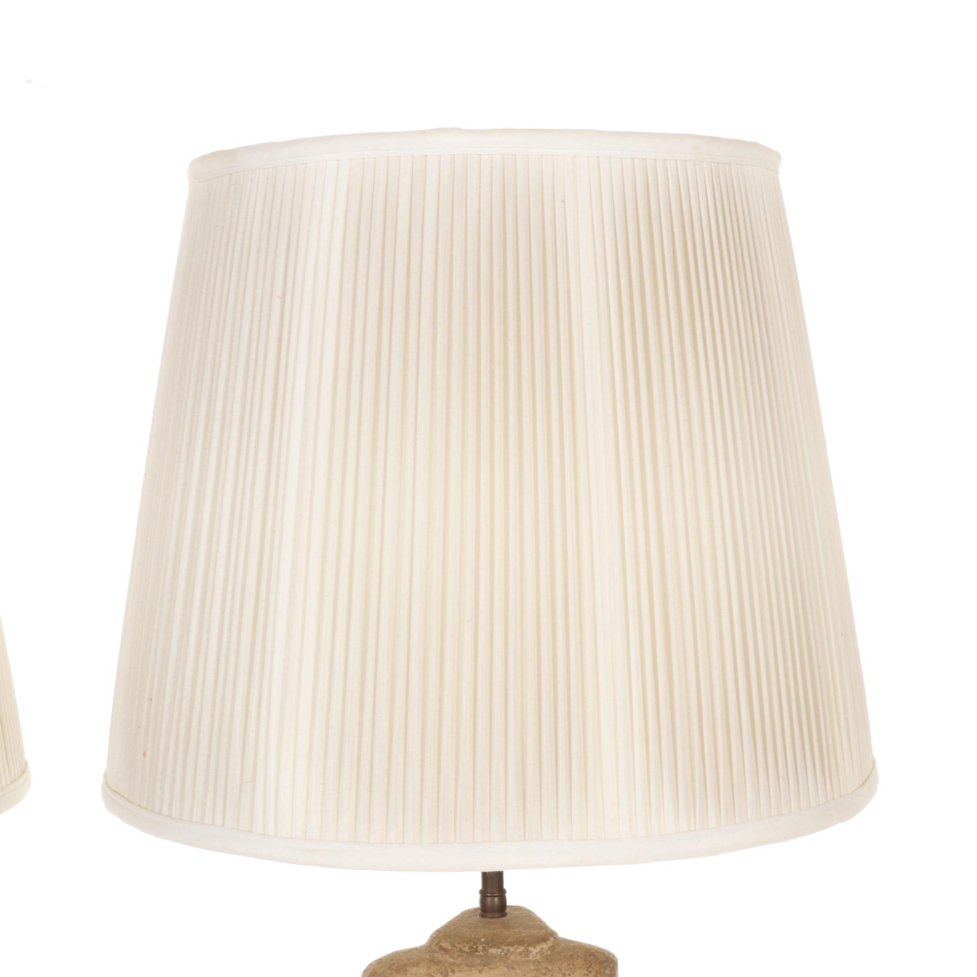 Pair of Mid Century Modern John Anthony Cast Ceramic Tiki Table Lamps