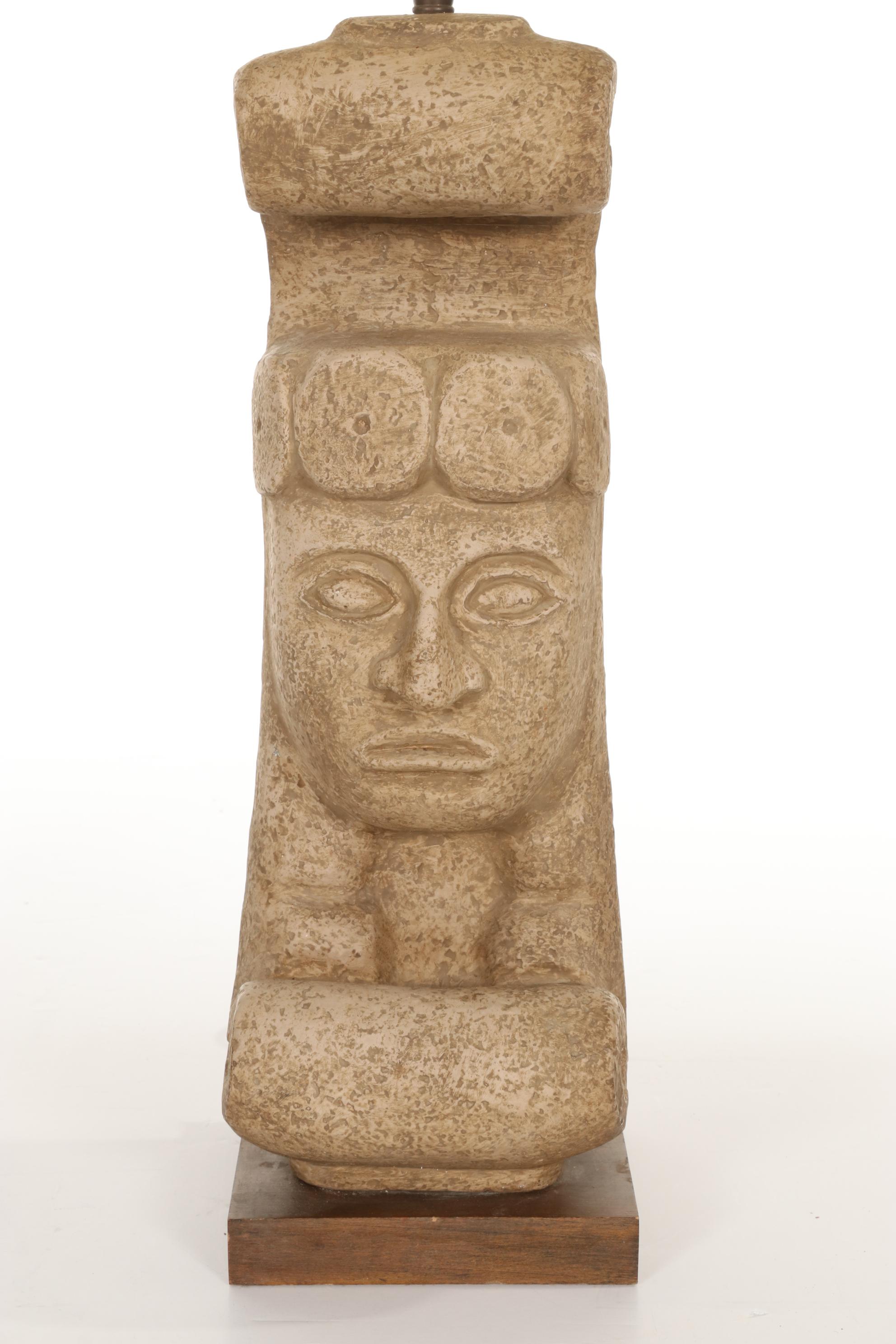 Pair of Mid Century Modern John Anthony Cast Ceramic Tiki Table Lamps