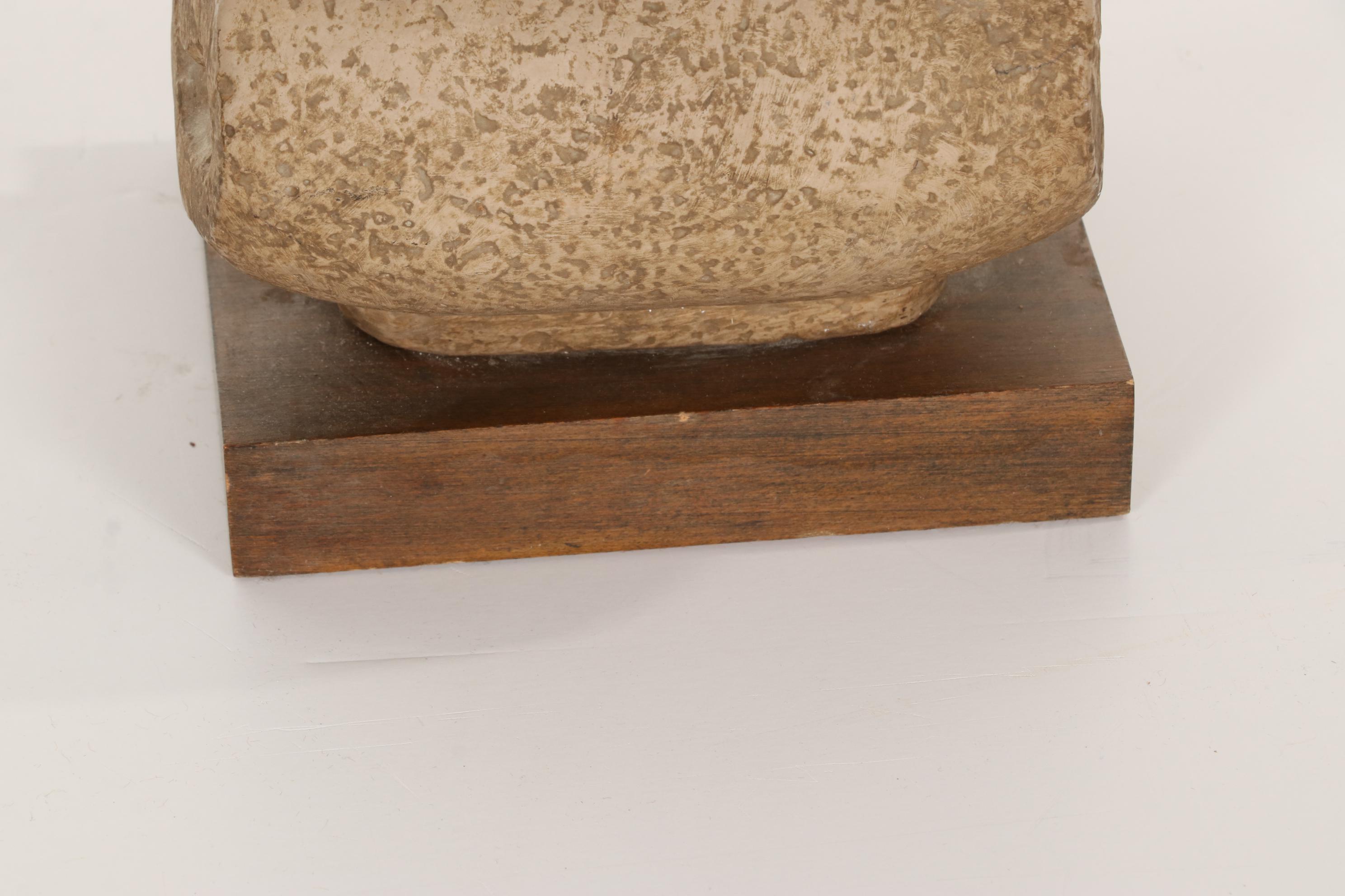 Pair of Mid Century Modern John Anthony Cast Ceramic Tiki Table Lamps