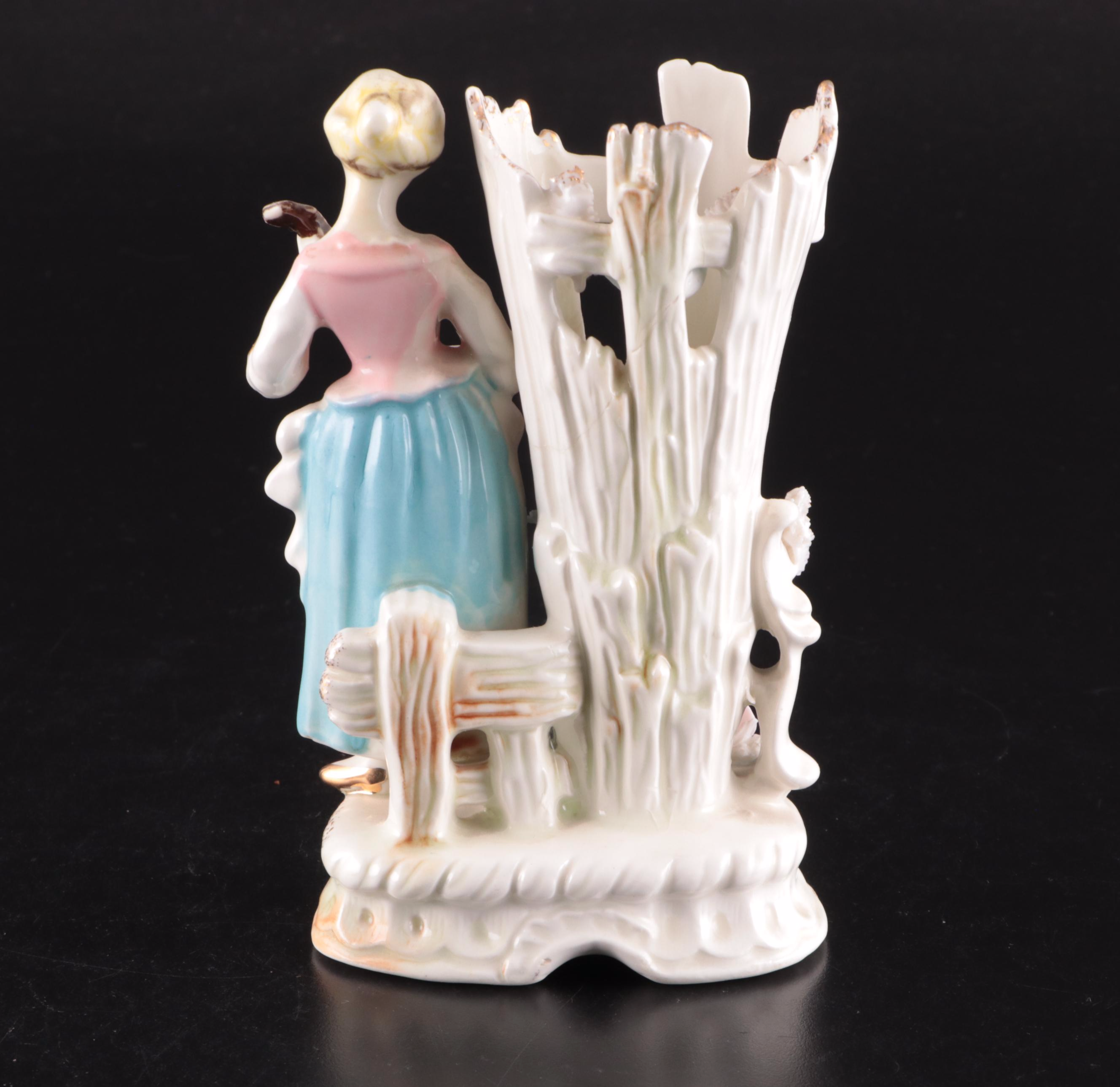 German Jasperware Vase with Other Porcelain Decor