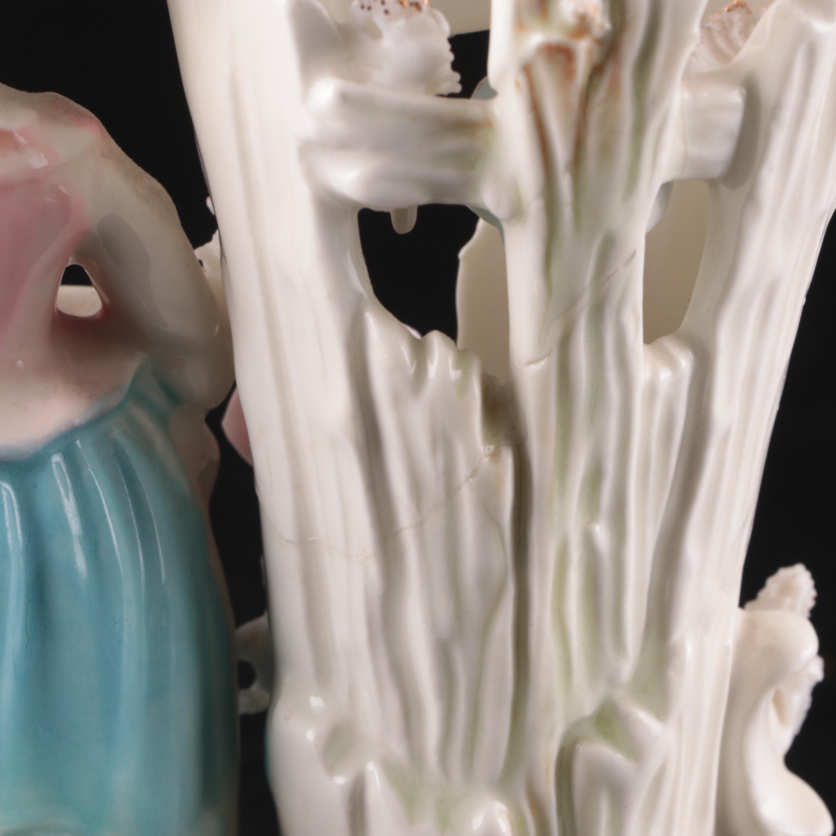 German Jasperware Vase with Other Porcelain Decor