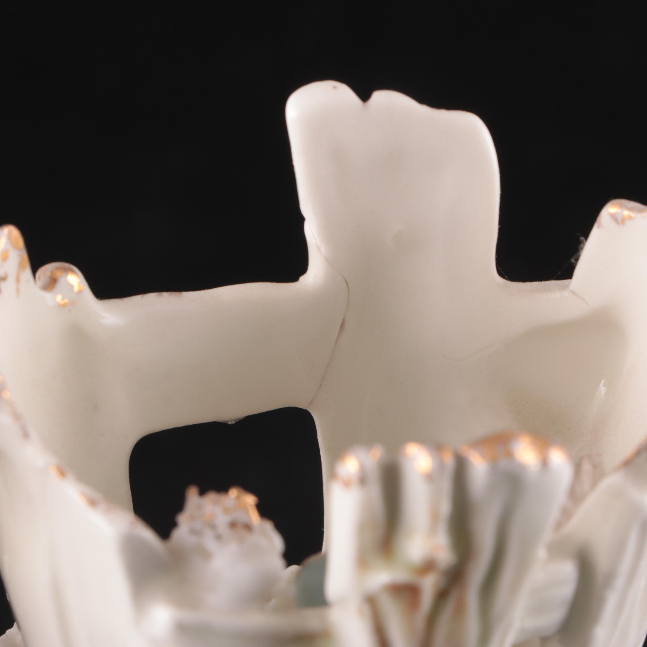 German Jasperware Vase with Other Porcelain Decor