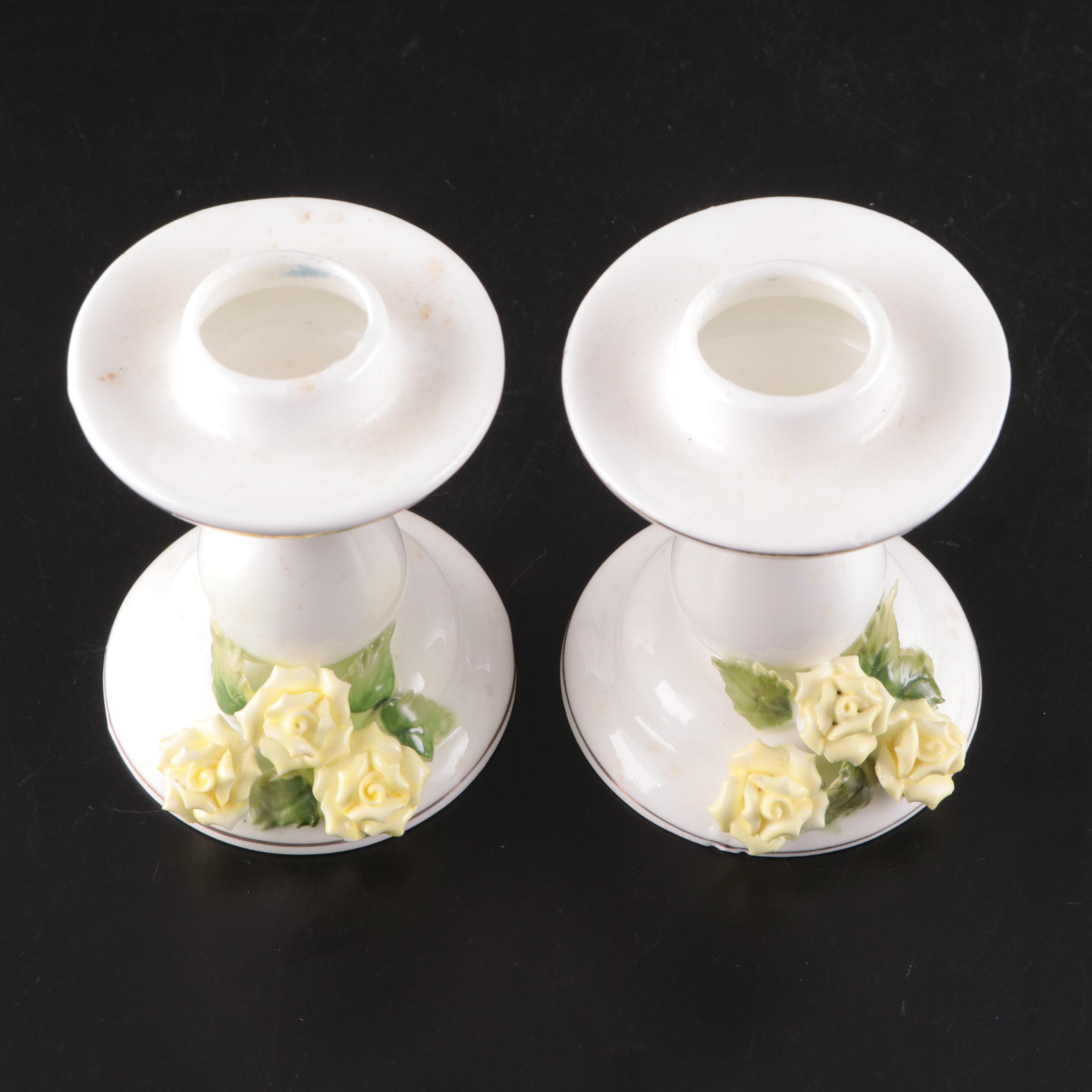 German Jasperware Vase with Other Porcelain Decor