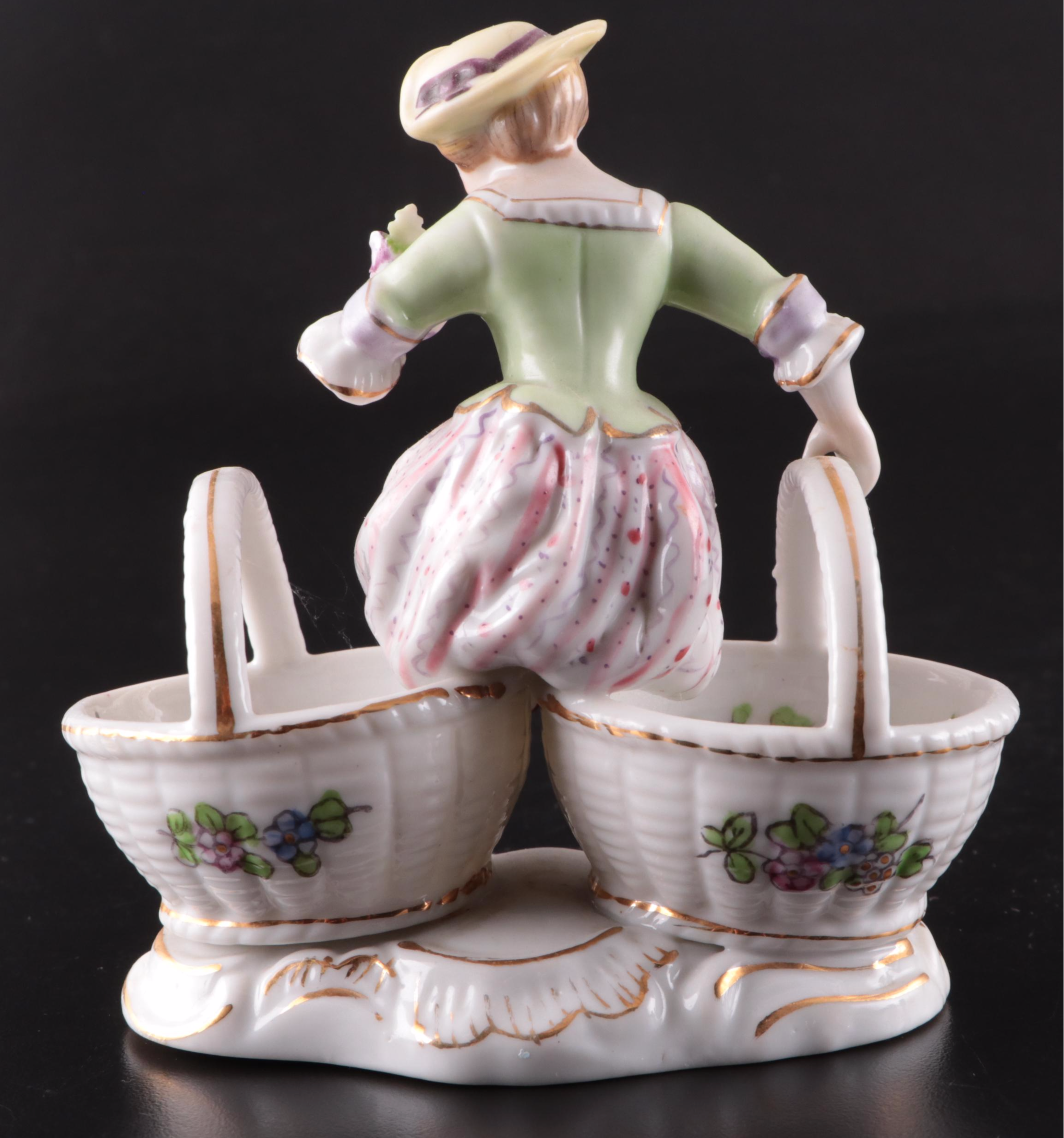 German Jasperware Vase with Other Porcelain Decor