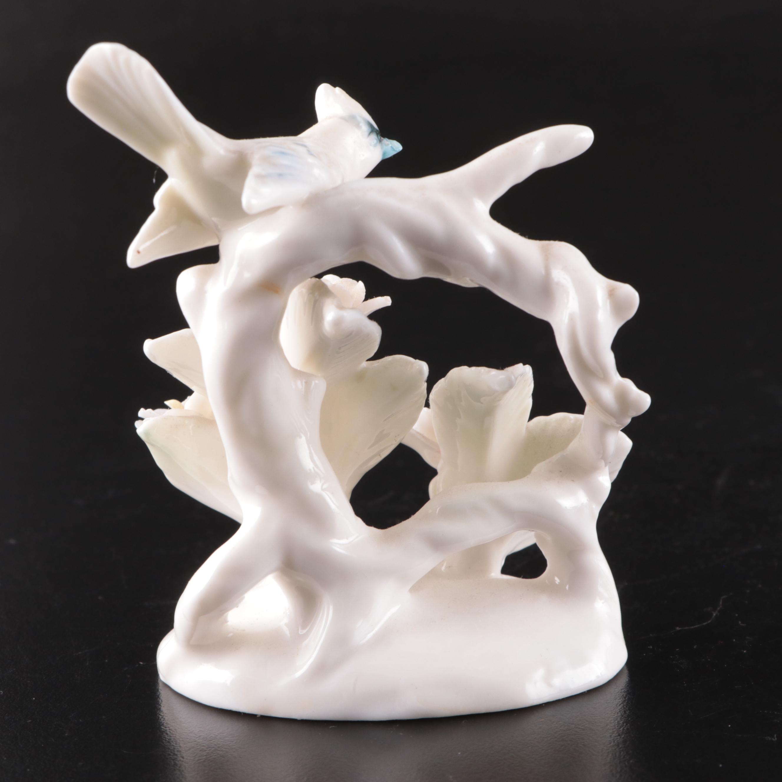 German Jasperware Vase with Other Porcelain Decor