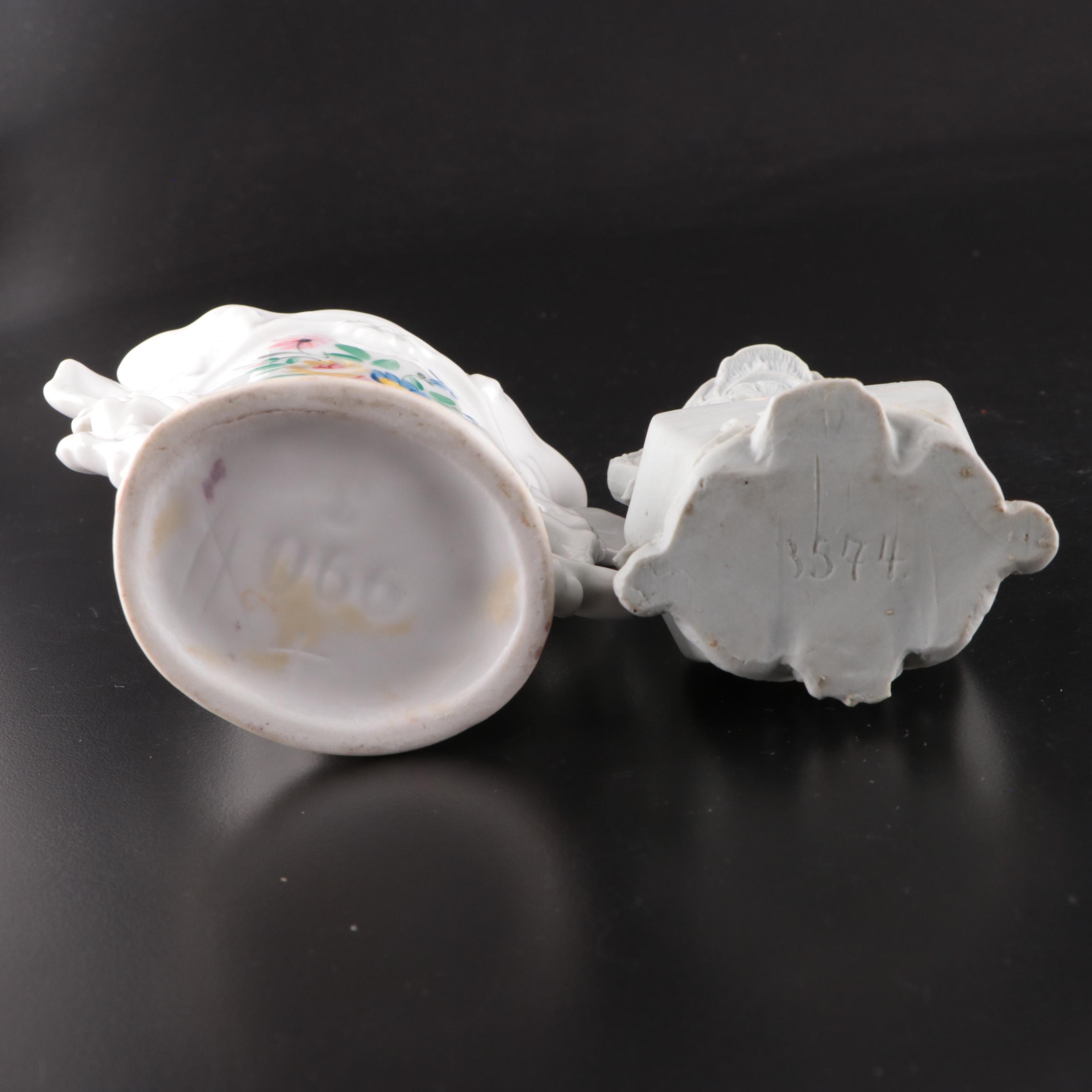 German Jasperware Vase with Other Porcelain Decor