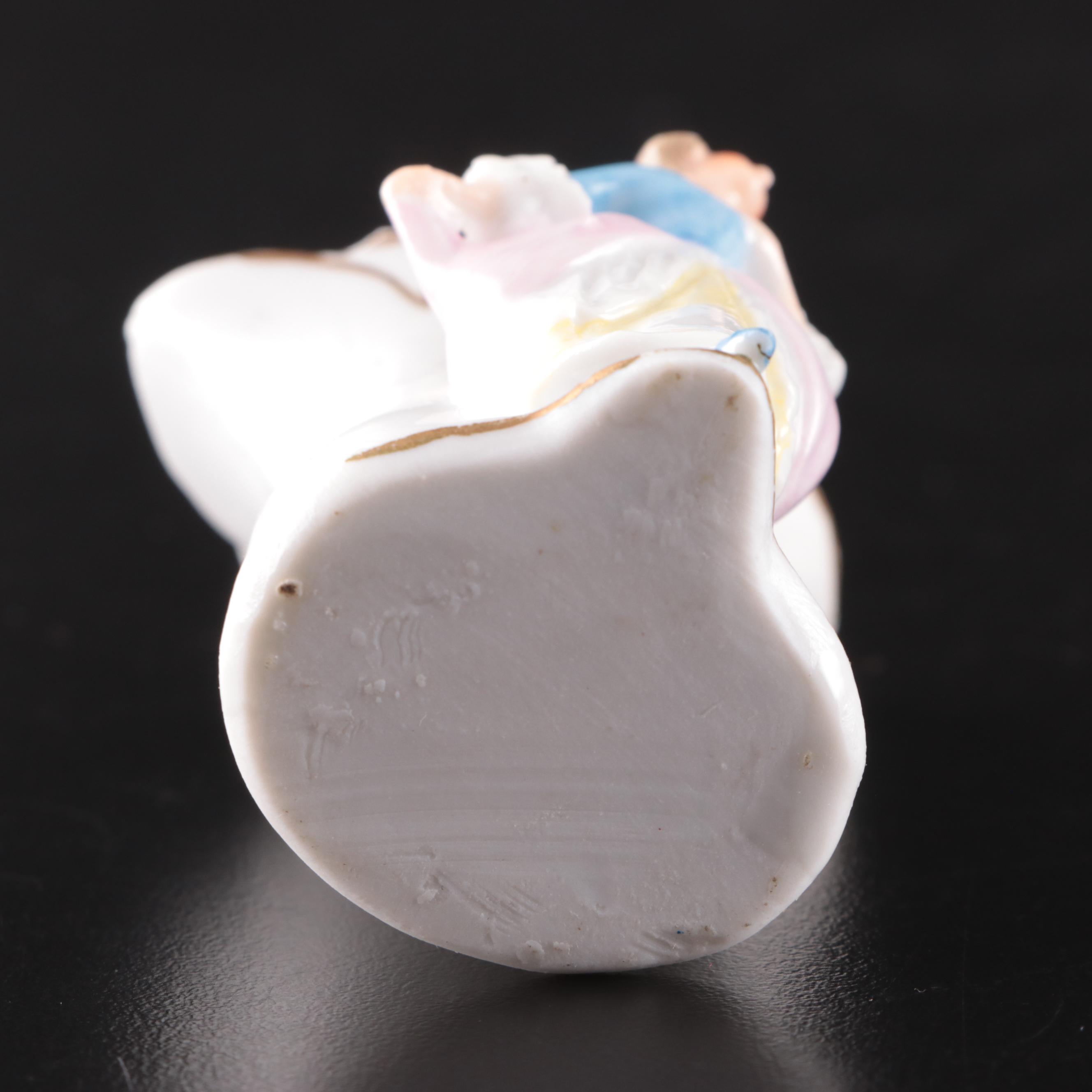 German Jasperware Vase with Other Porcelain Decor