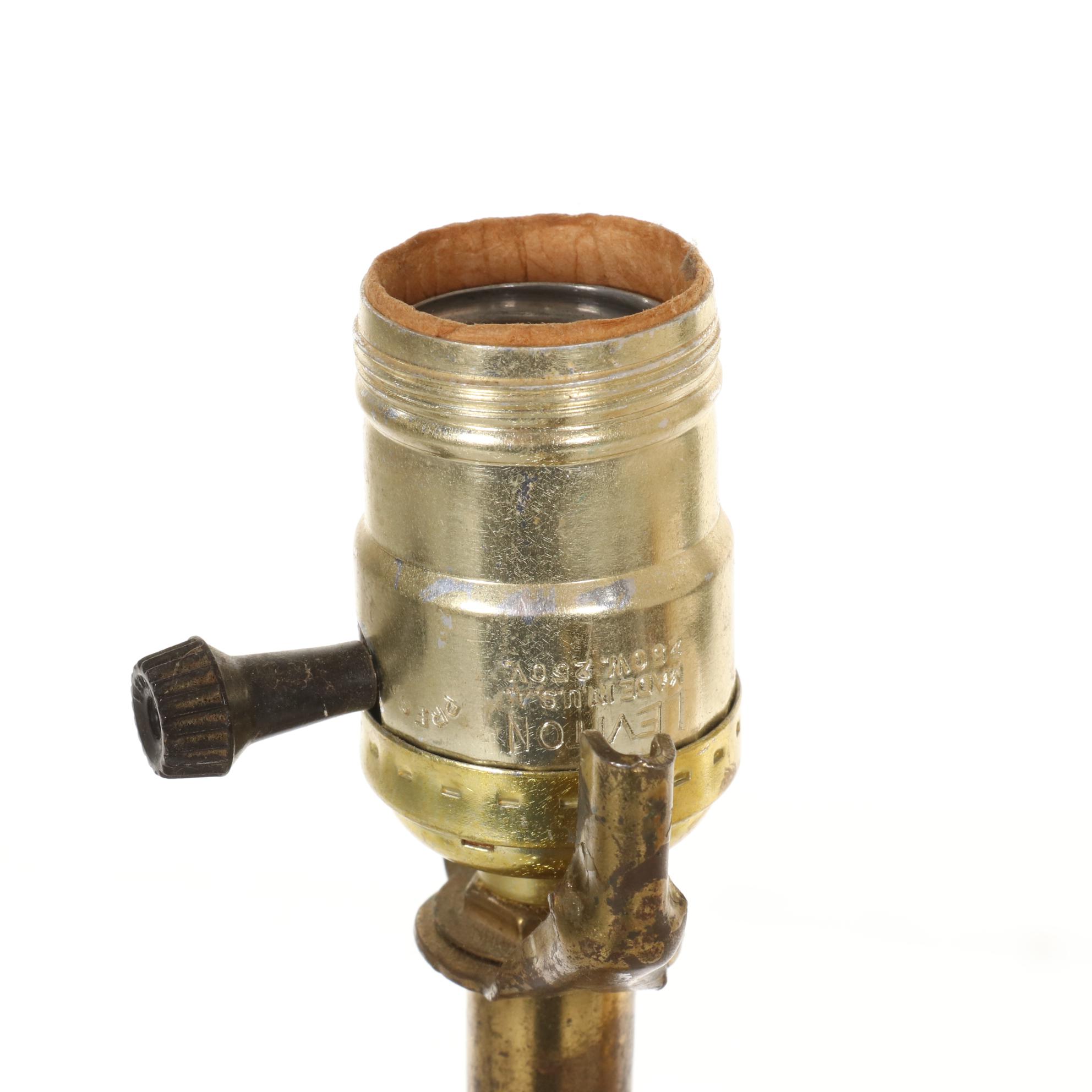 Pair of Mid Century Modern Ribbed Glass Table Lamps