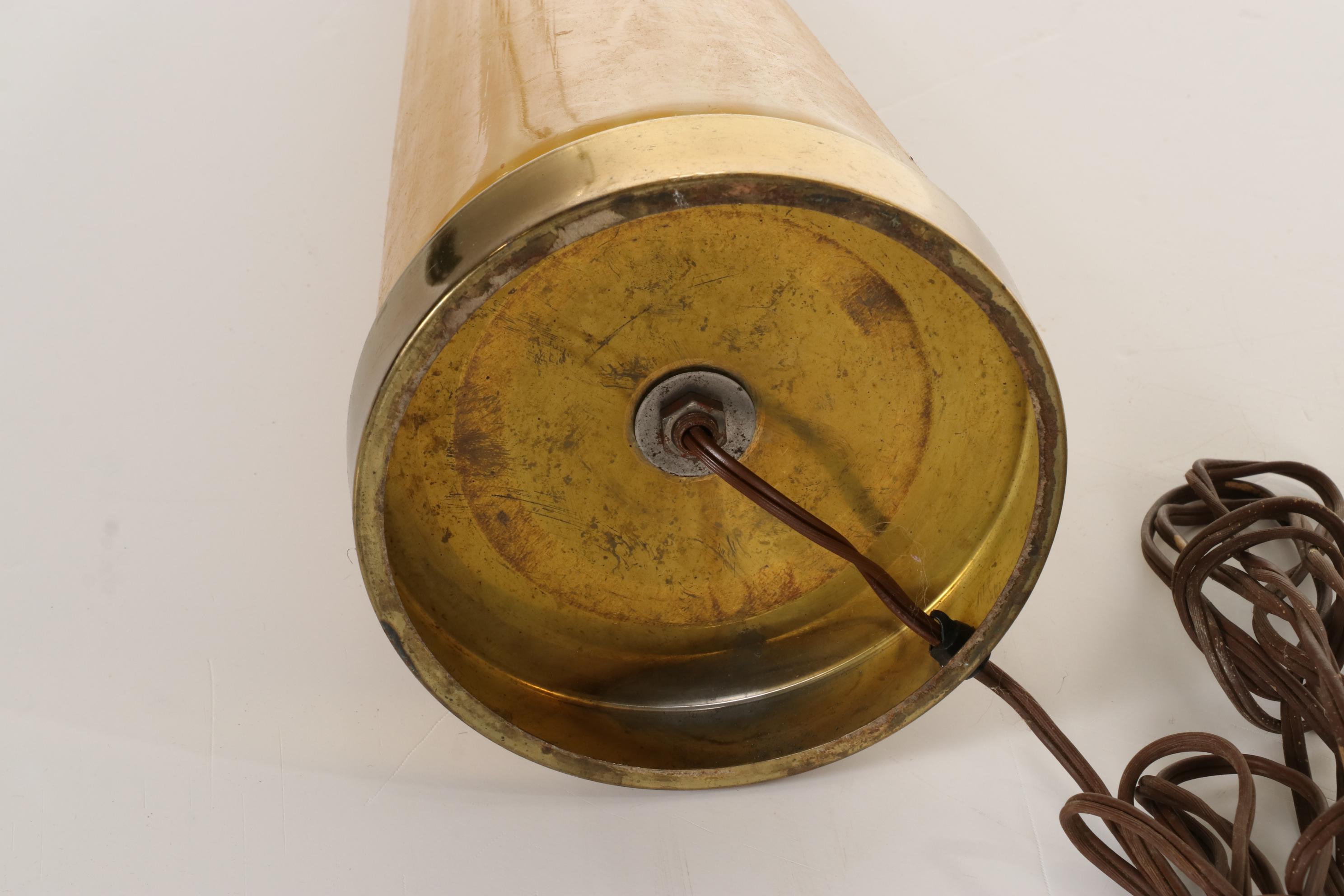 Pair of Mid Century Modern Ribbed Glass Table Lamps