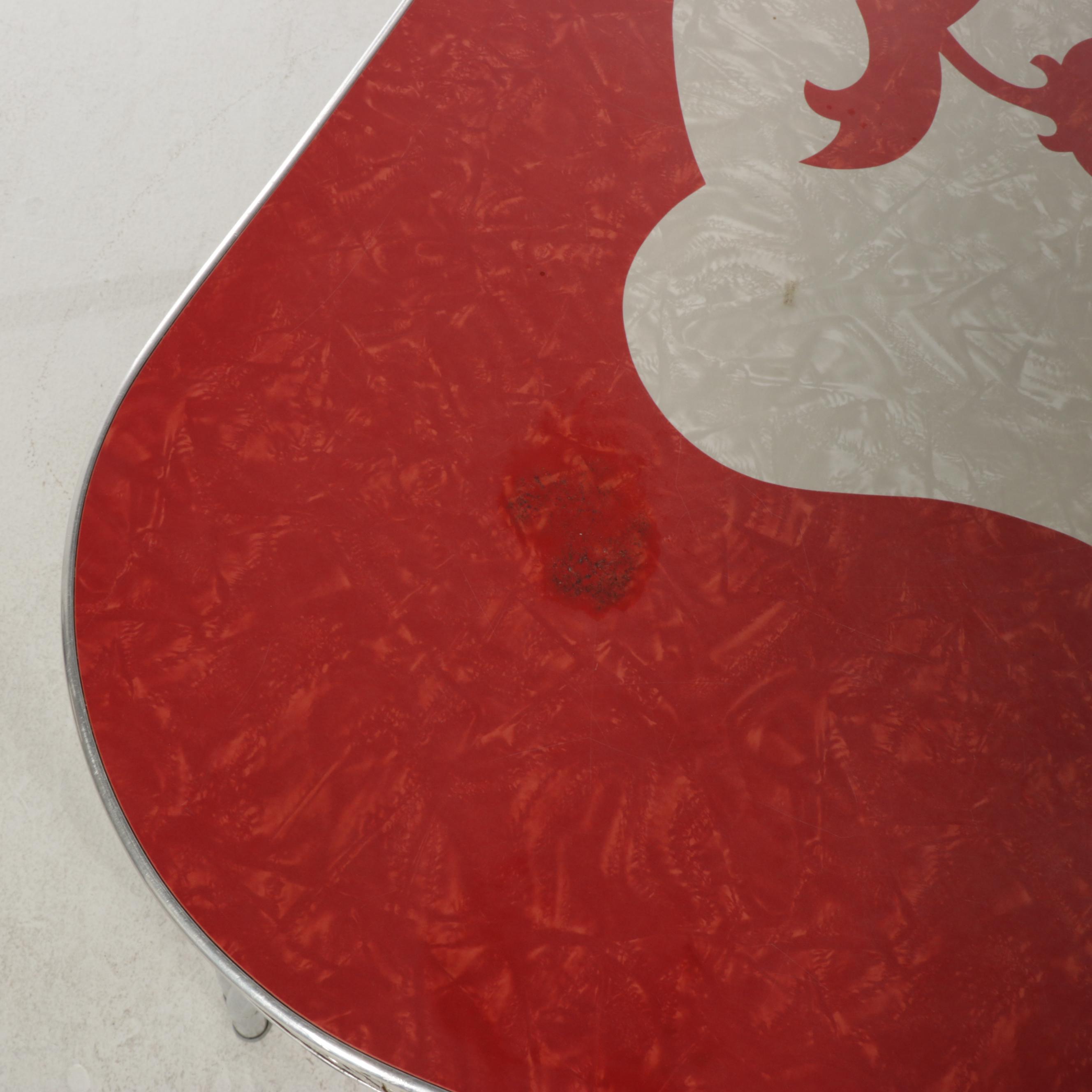 Mid Century Modern Chromed Metal and Laminate Top Kitchen Table