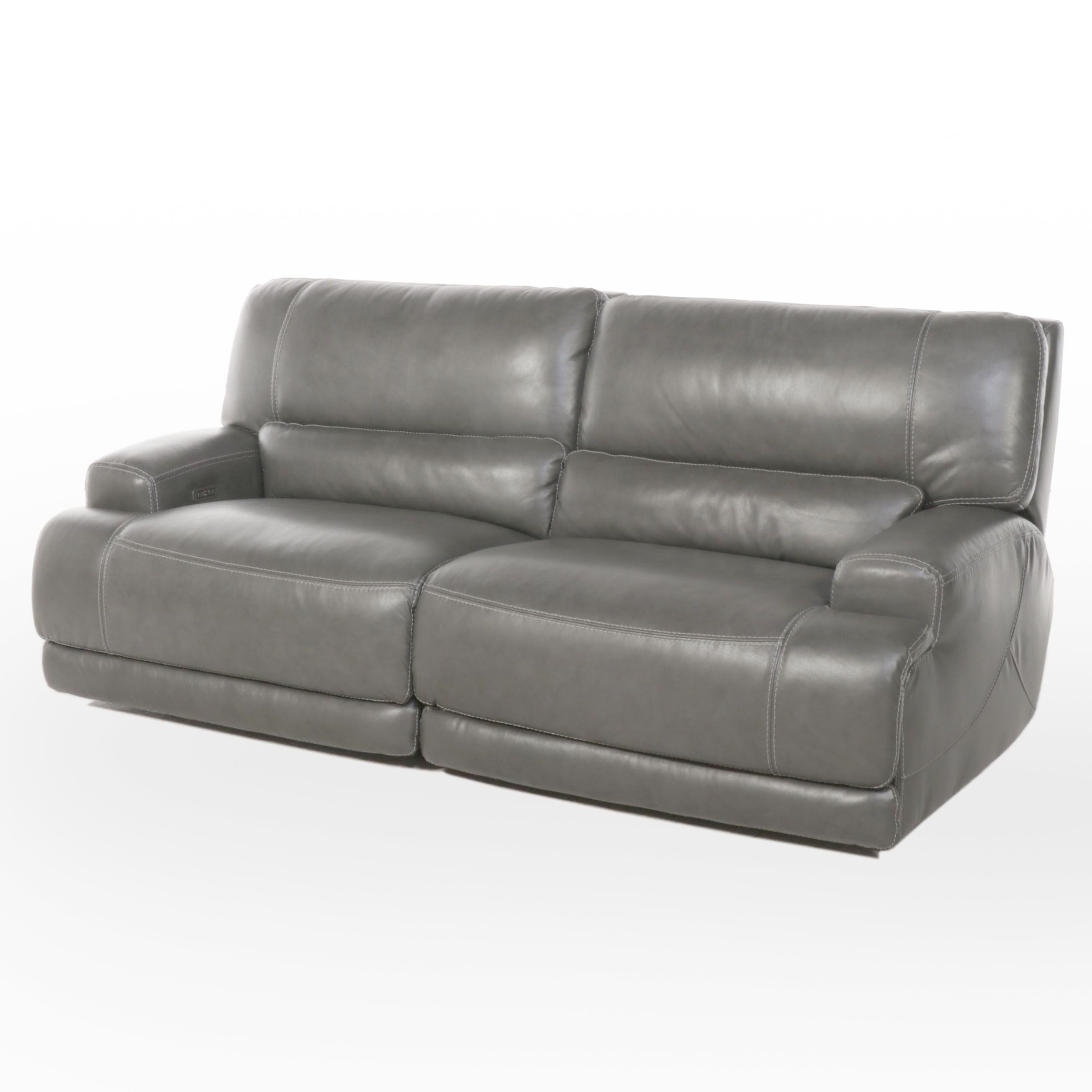 Contemporary Leather Power Reclining Two-Seat Sofa