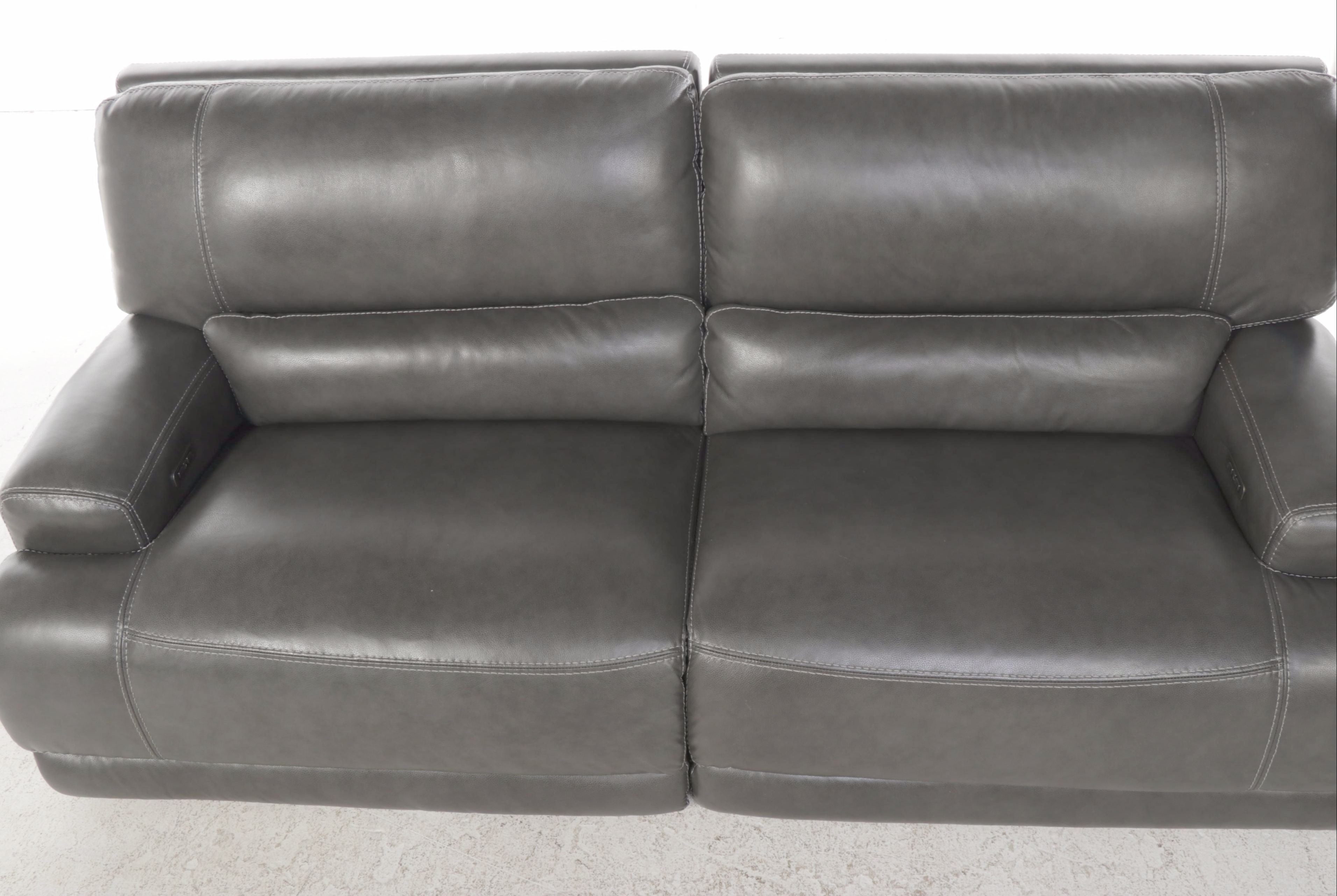 Contemporary Leather Power Reclining Two-Seat Sofa