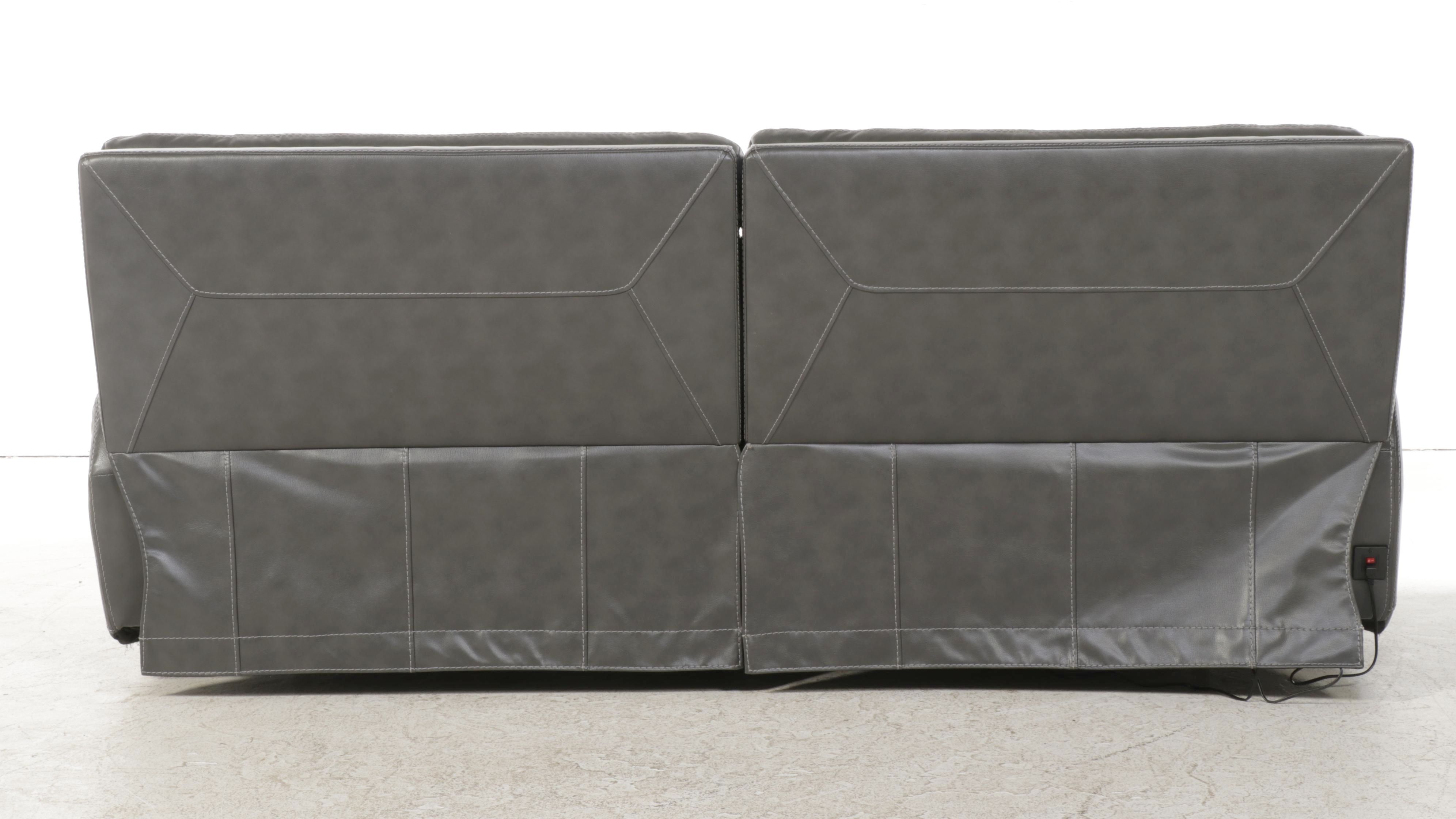 Contemporary Leather Power Reclining Two-Seat Sofa