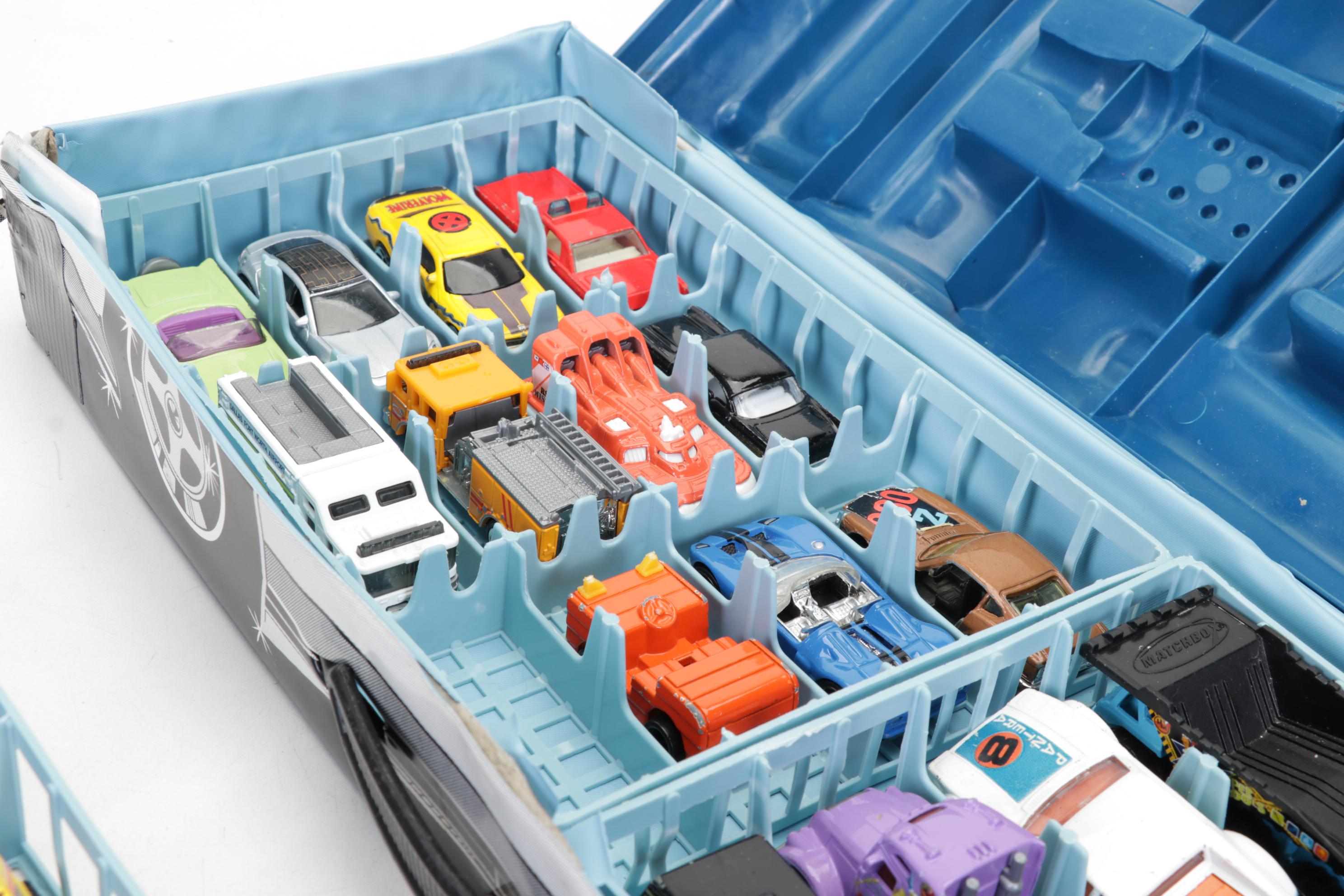 Matchbox Car Carry Case Containing Corgi Aston Martin, Ertl Boss Hog and Others