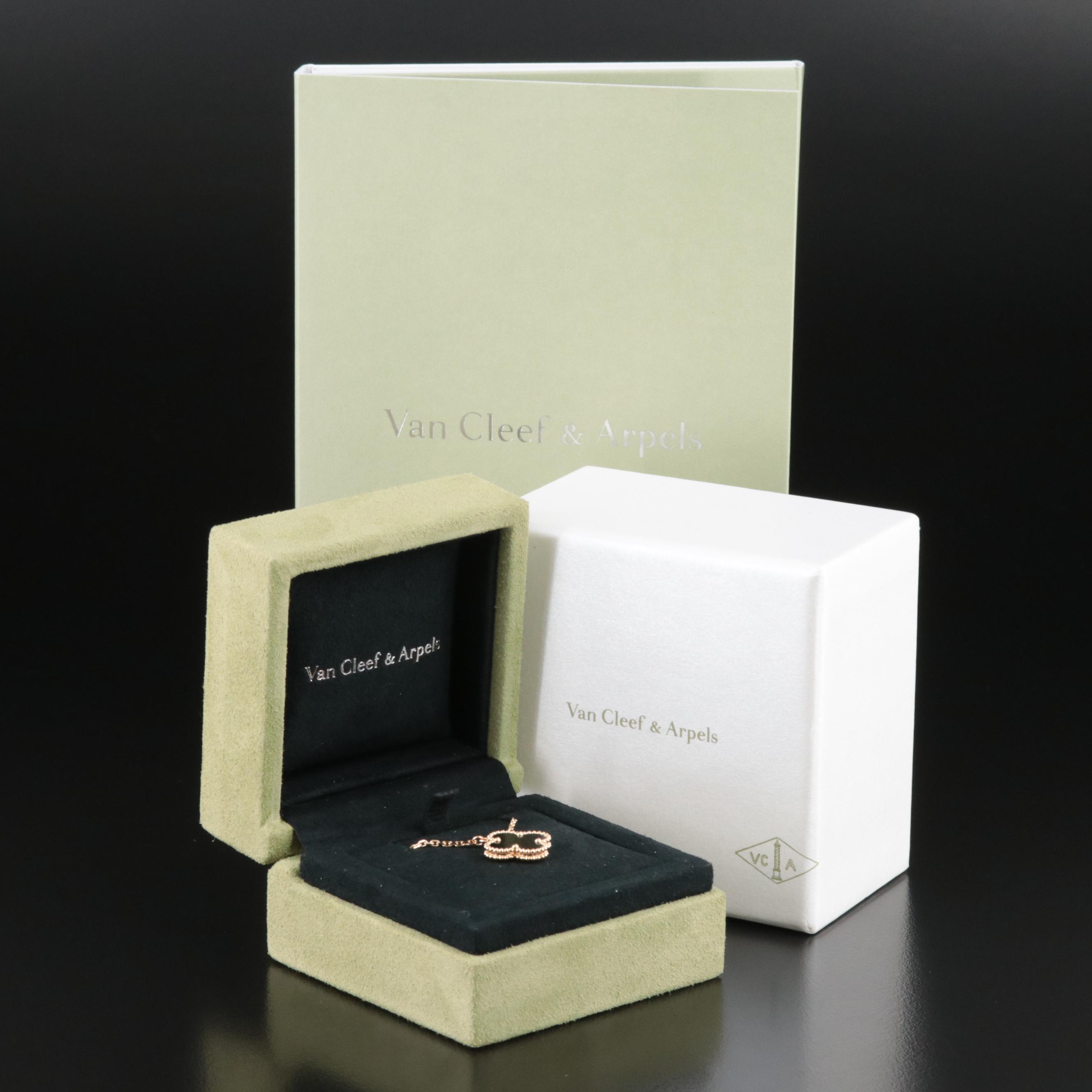 Van Cleef & Arpels "Alhambra" 18K Black Onyx Quatrefoil Necklace