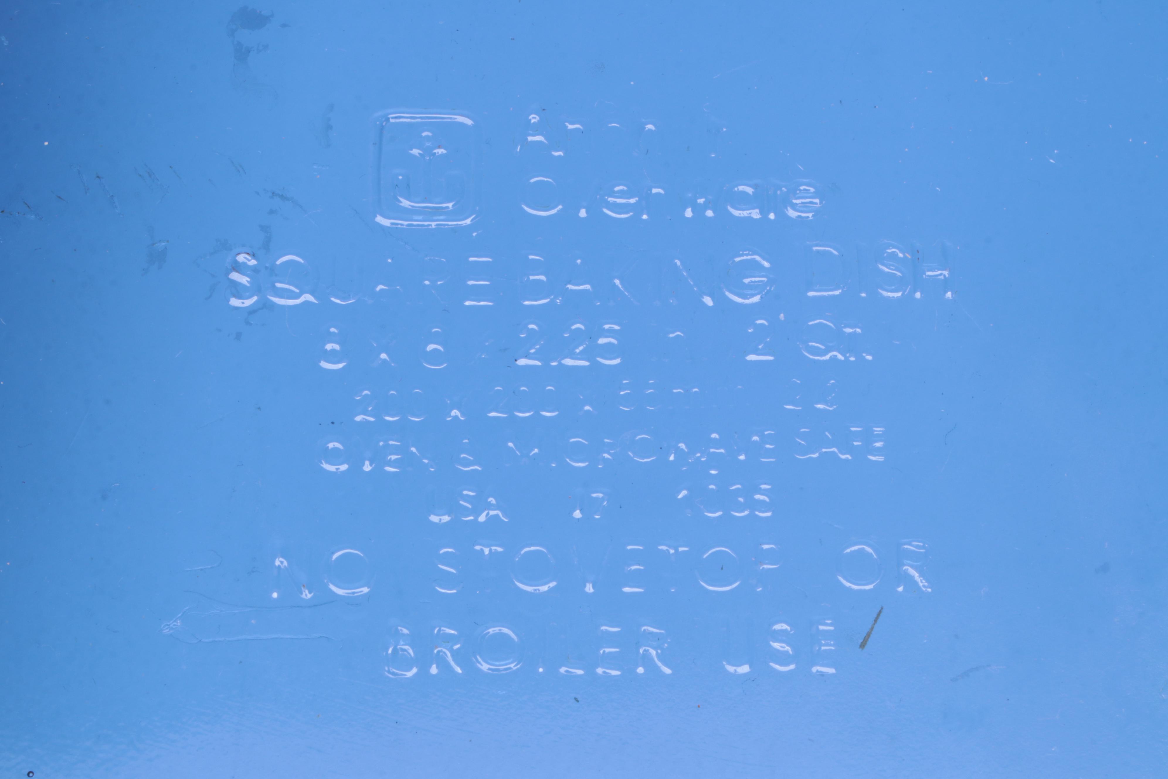 Pyrex and Anchor Hocking Cobalt Glass Baking Dishes with Ceramic Soup Bowls