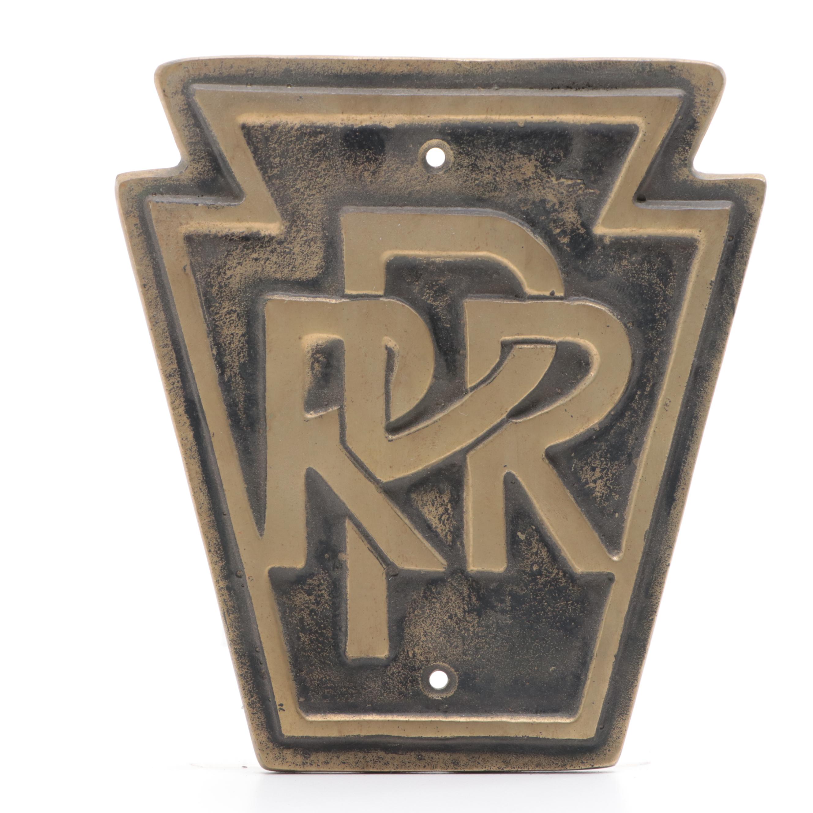 Pennsylvania Railroad Metal Plaque, Mid-20th Century