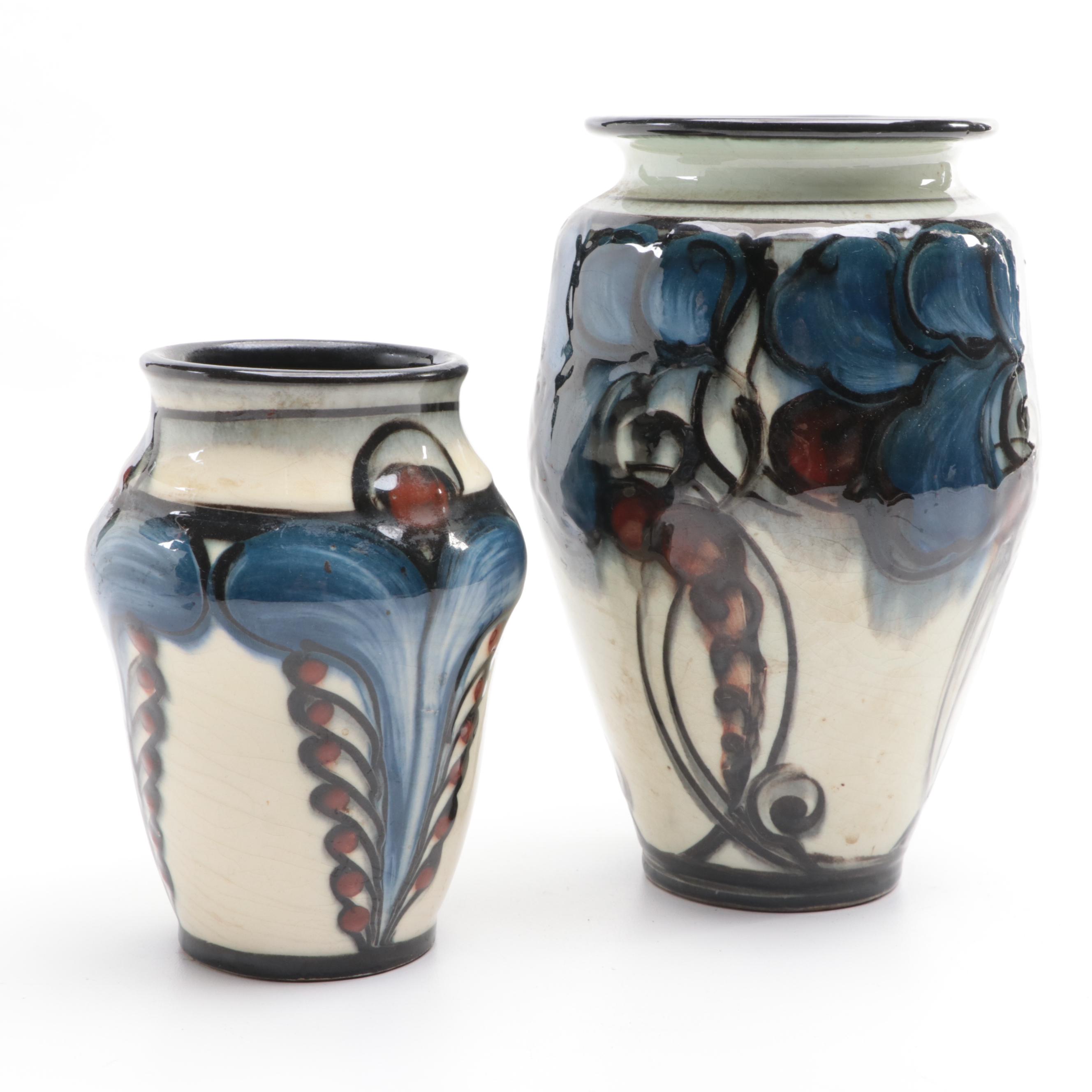 Danico Danish Pottery Ceramic Vases, Early 20th Century