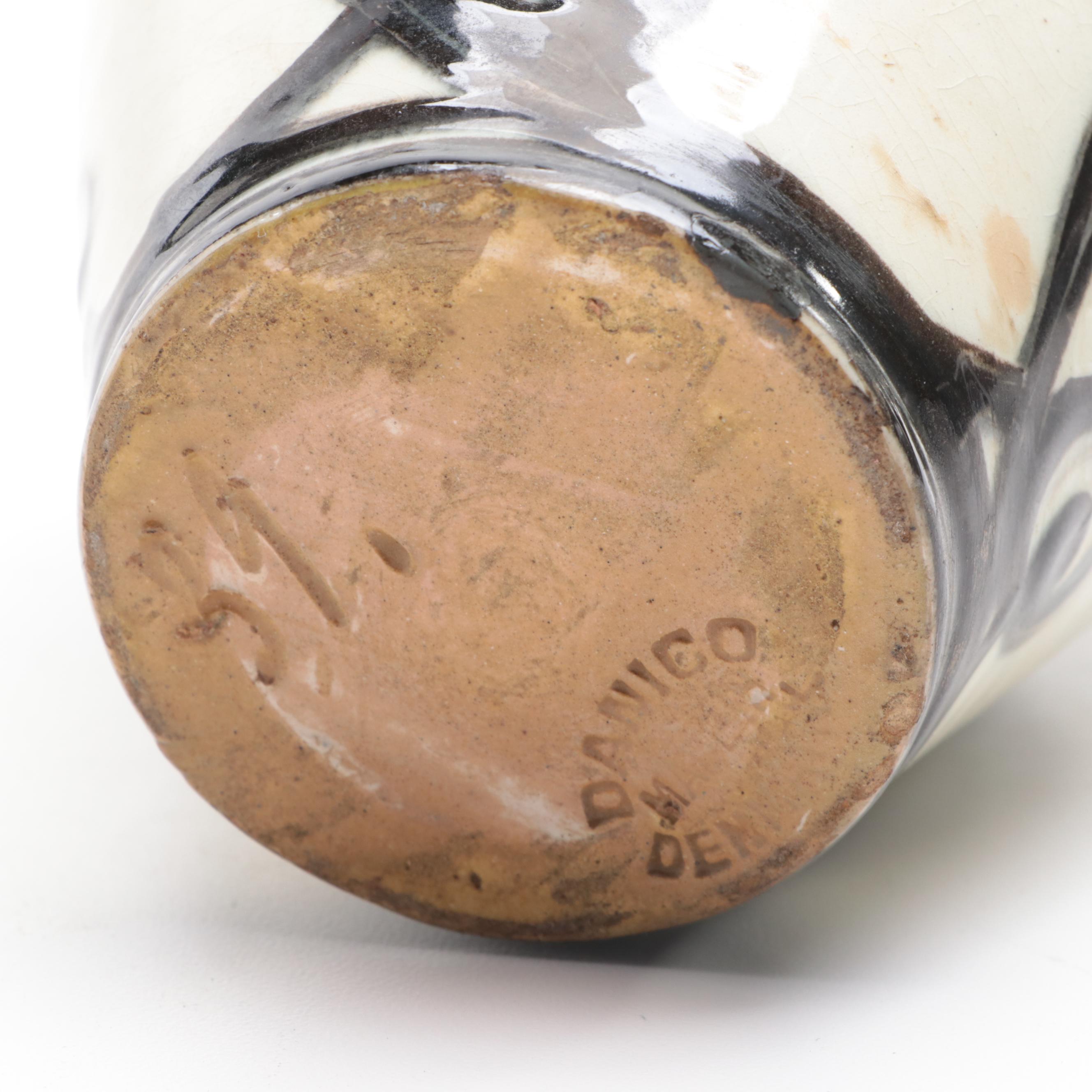 Danico Danish Pottery Ceramic Vases, Early 20th Century