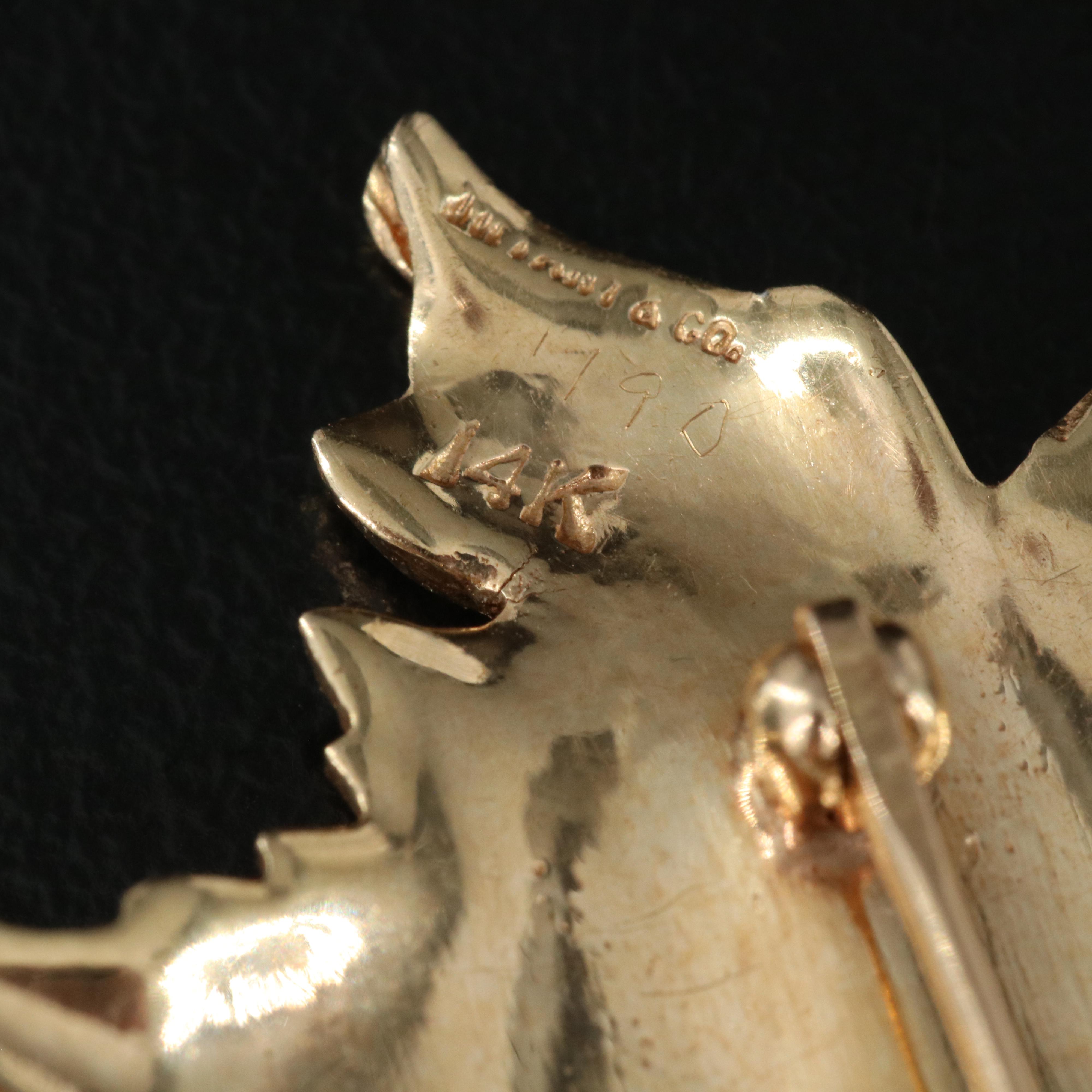 14K Maple Leaf Brooch