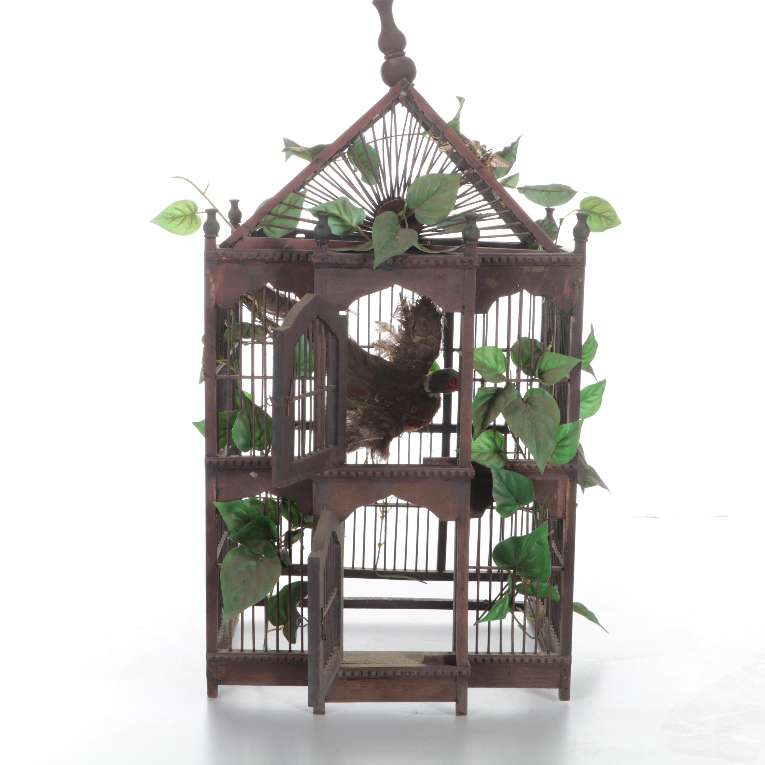 Victorian Style Decorative Wooden Bird Cage