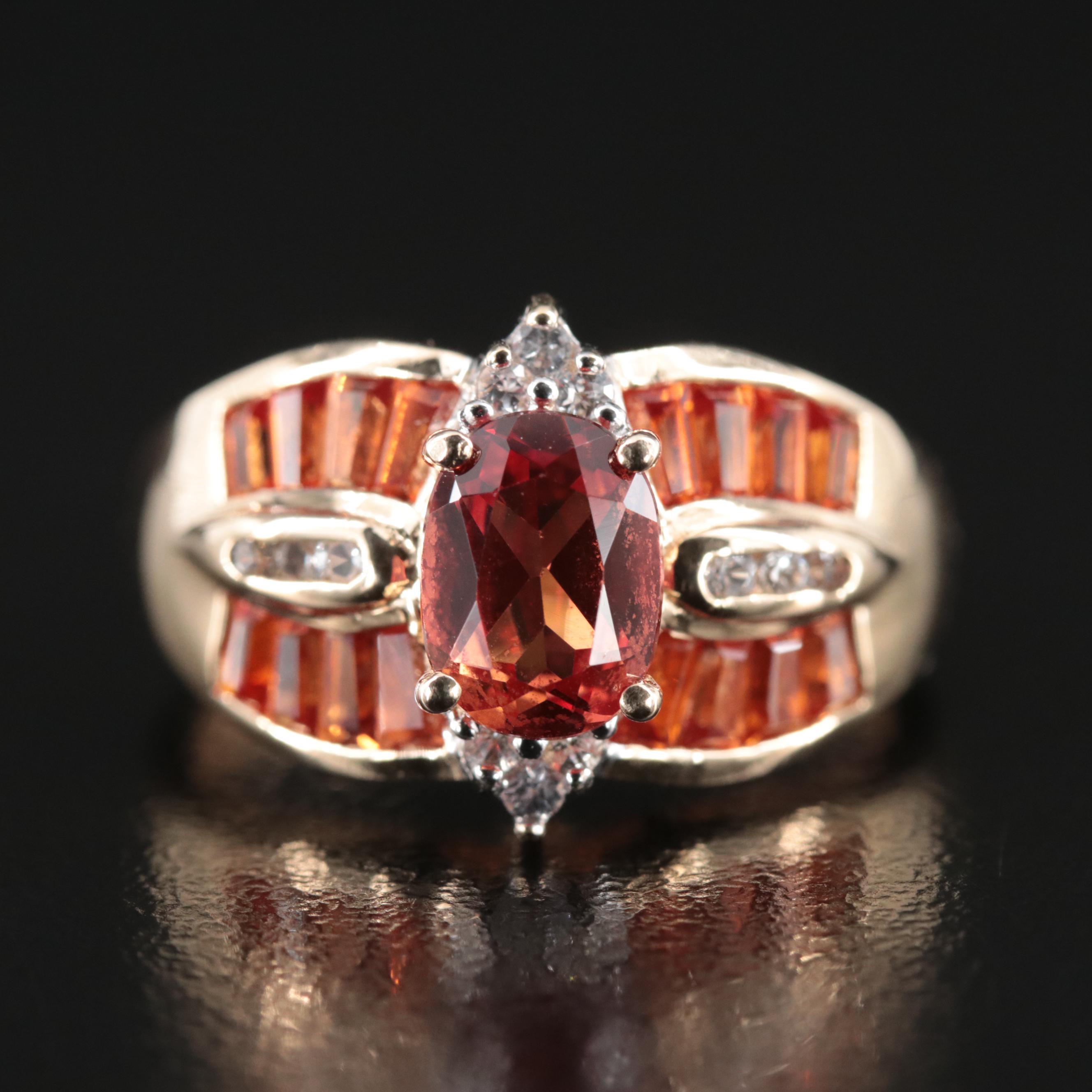 10K Sapphire and Diamond Ring