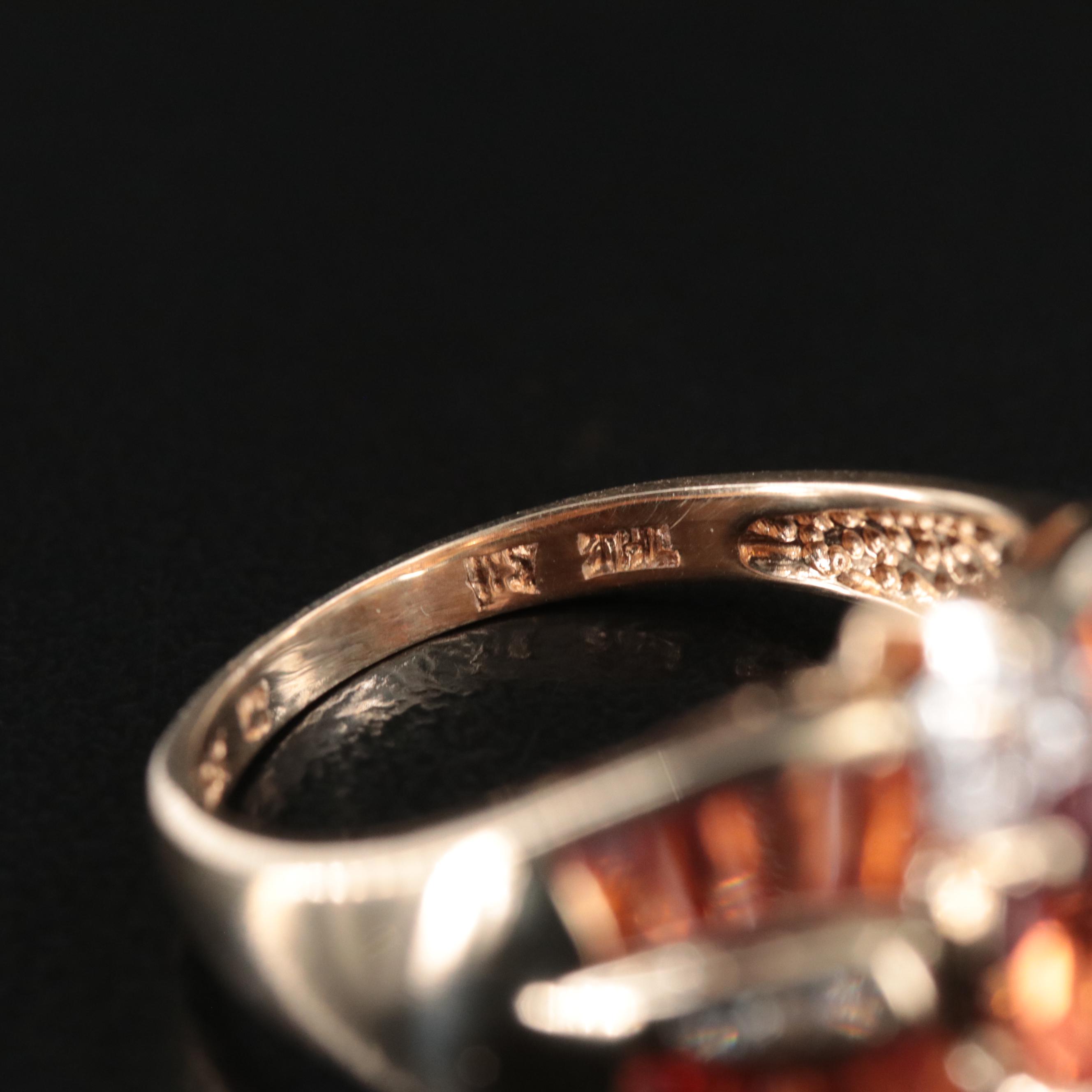 10K Sapphire and Diamond Ring