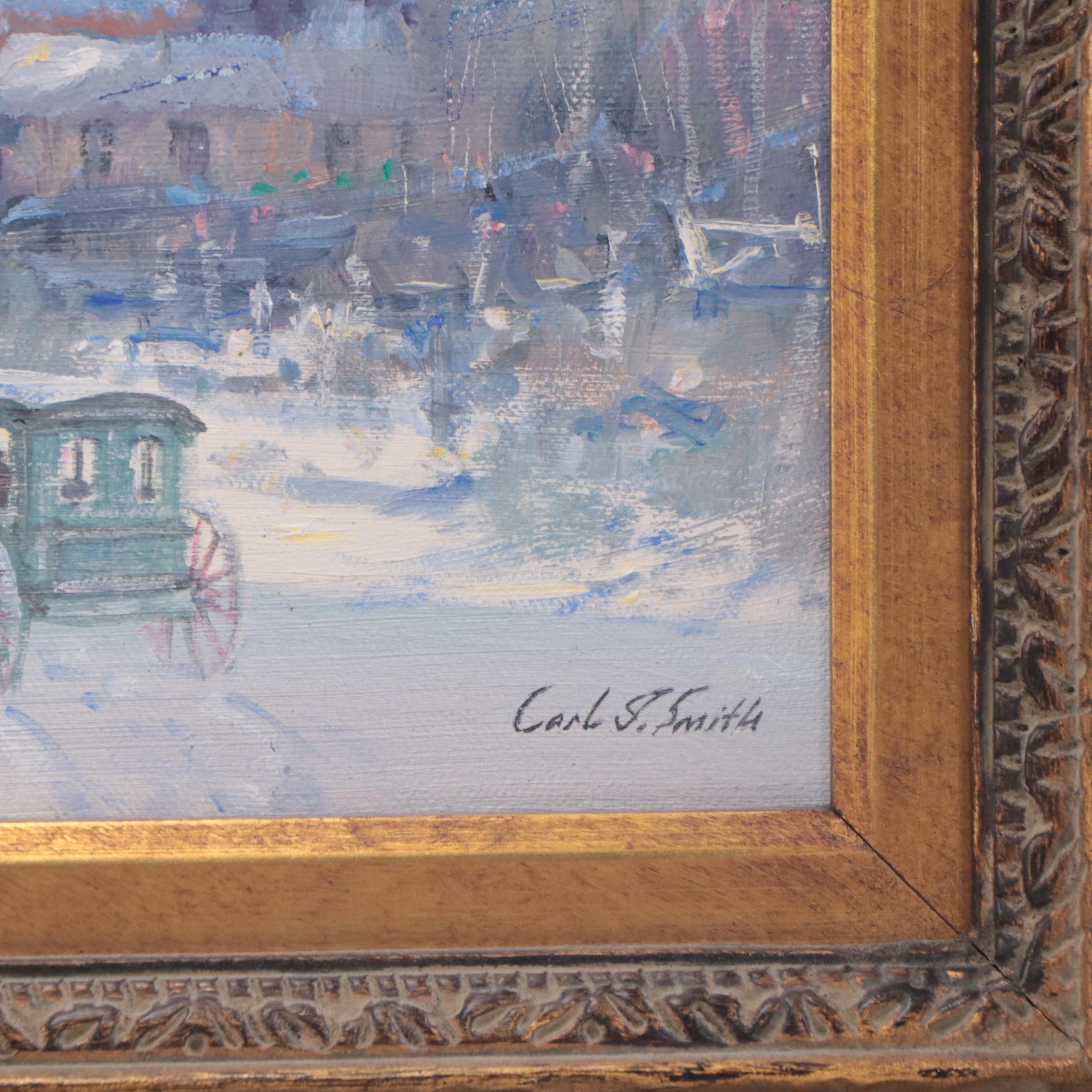 Carl J. Smith Oil Painting "Hermit's Peak Morning," Mid-Late 20th Century