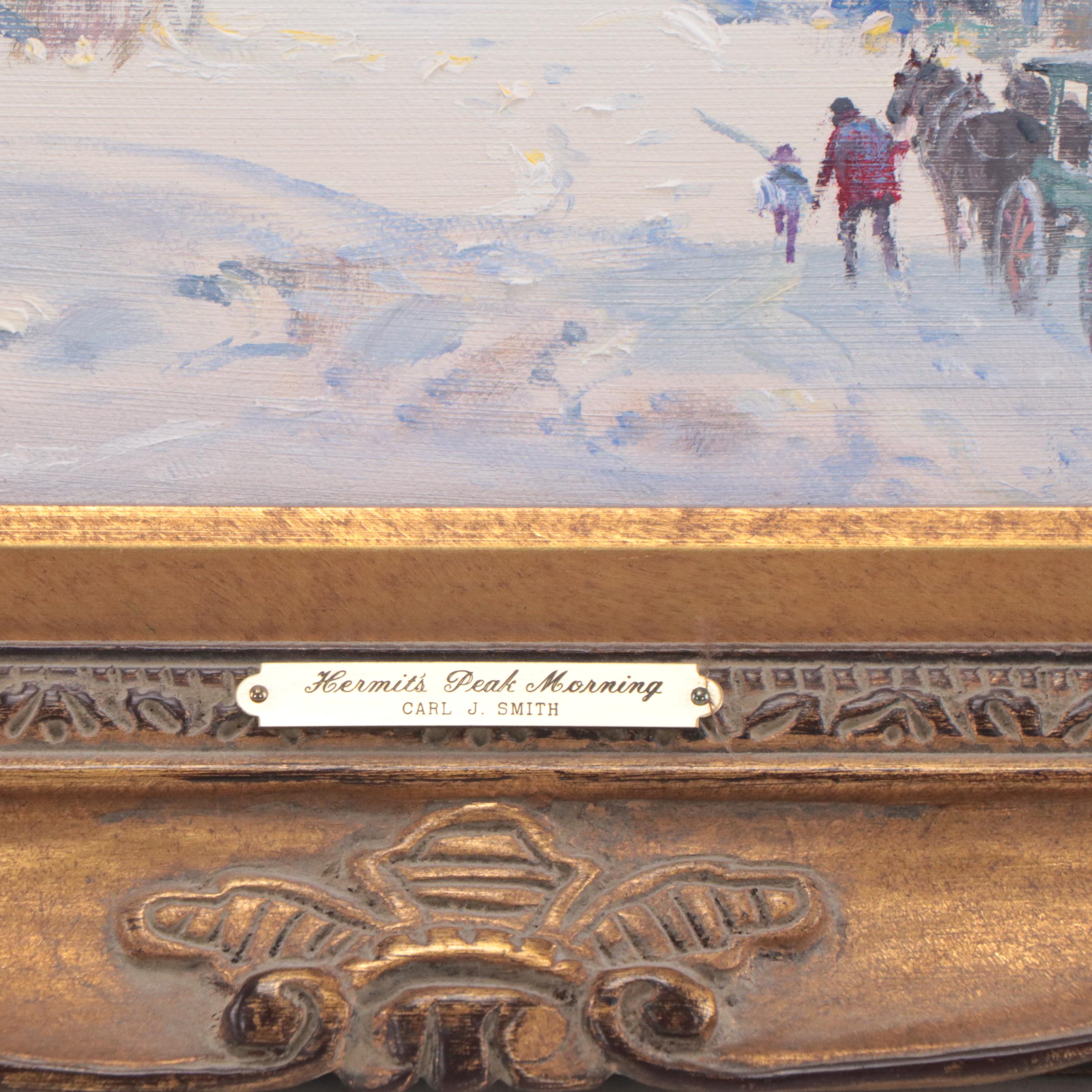 Carl J. Smith Oil Painting "Hermit's Peak Morning," Mid-Late 20th Century