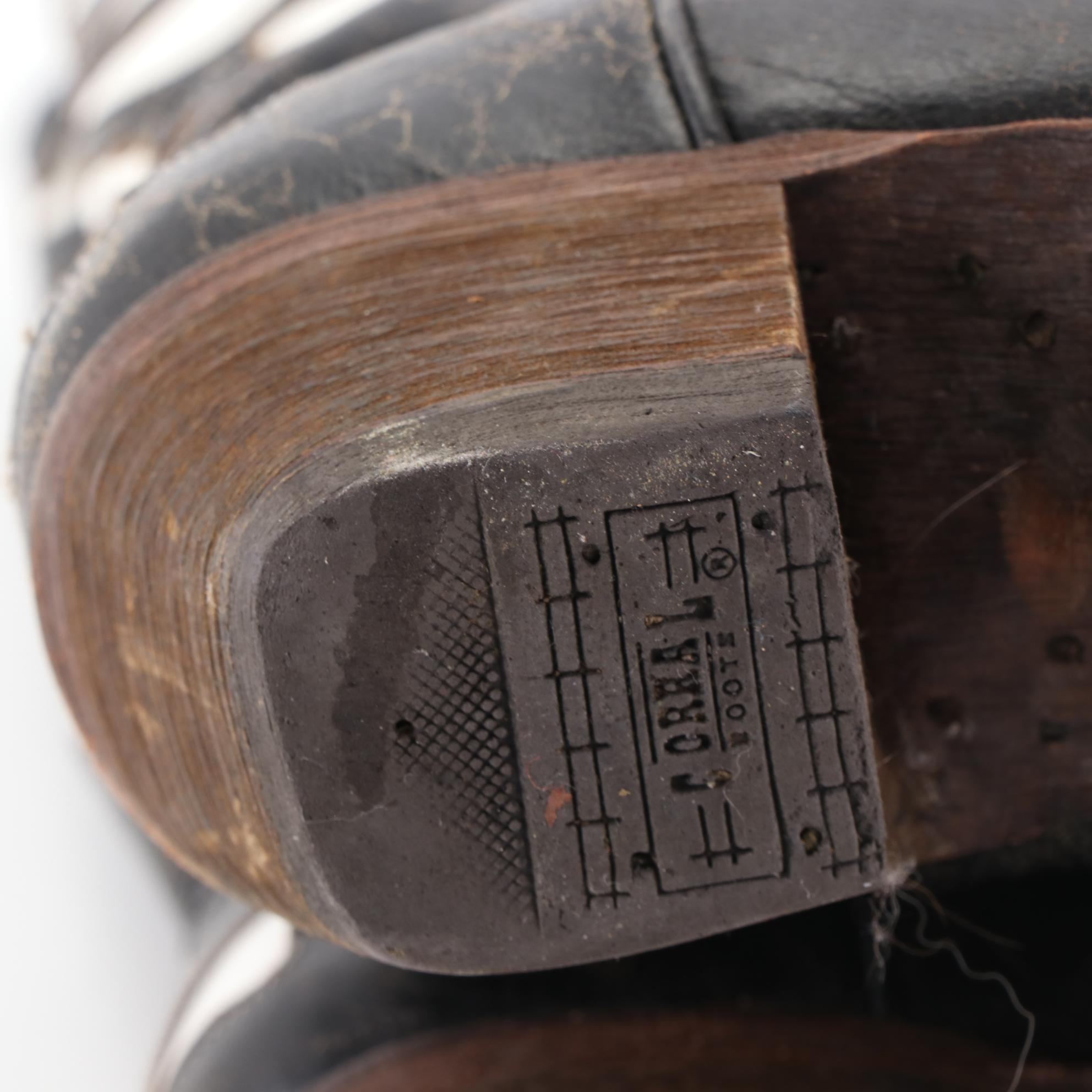 Durango and Corral Vintage Western Boots in Black/White and Teal