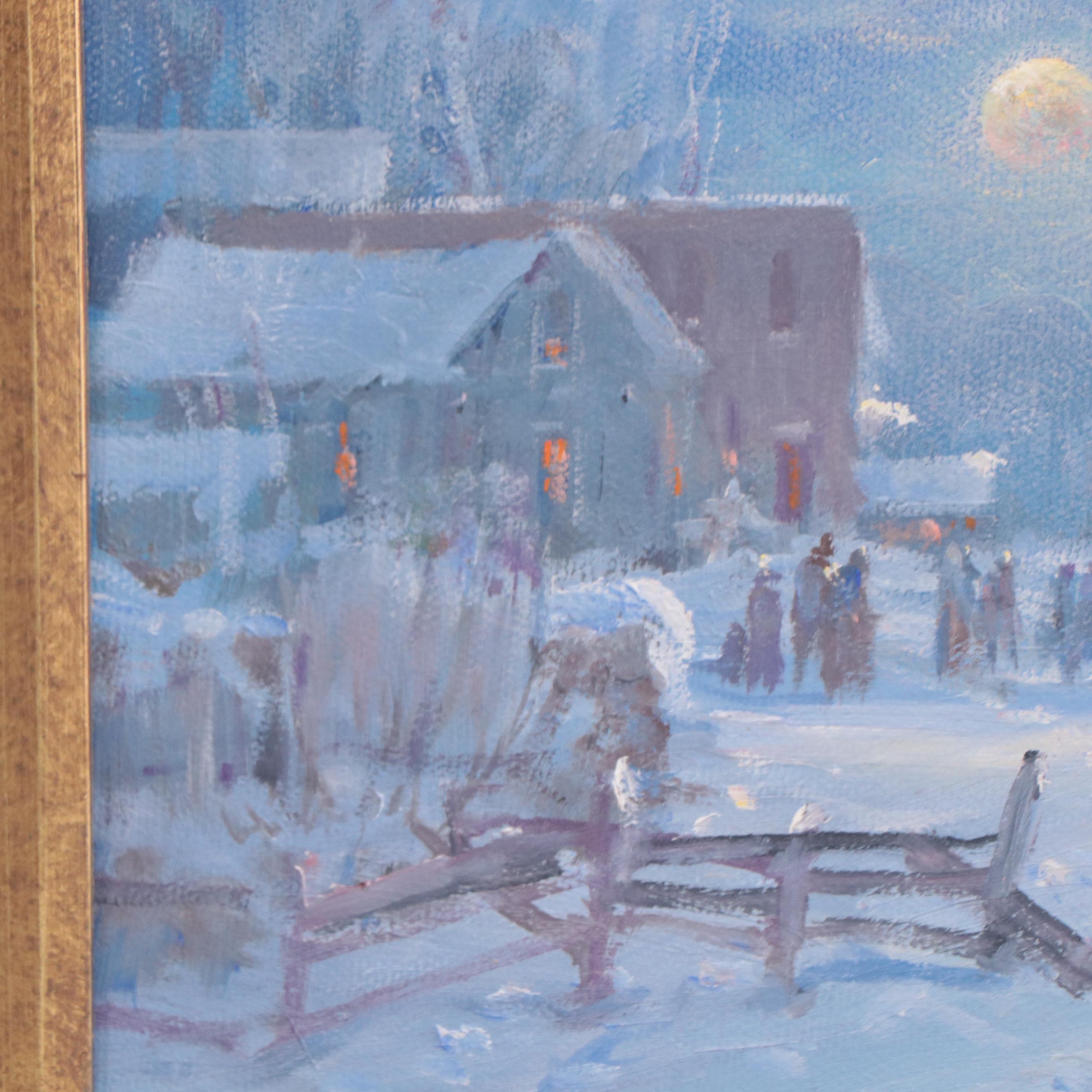 Carl J. Smith Landscape Oil Painting "Cathedral Procession," Mid-20th Century