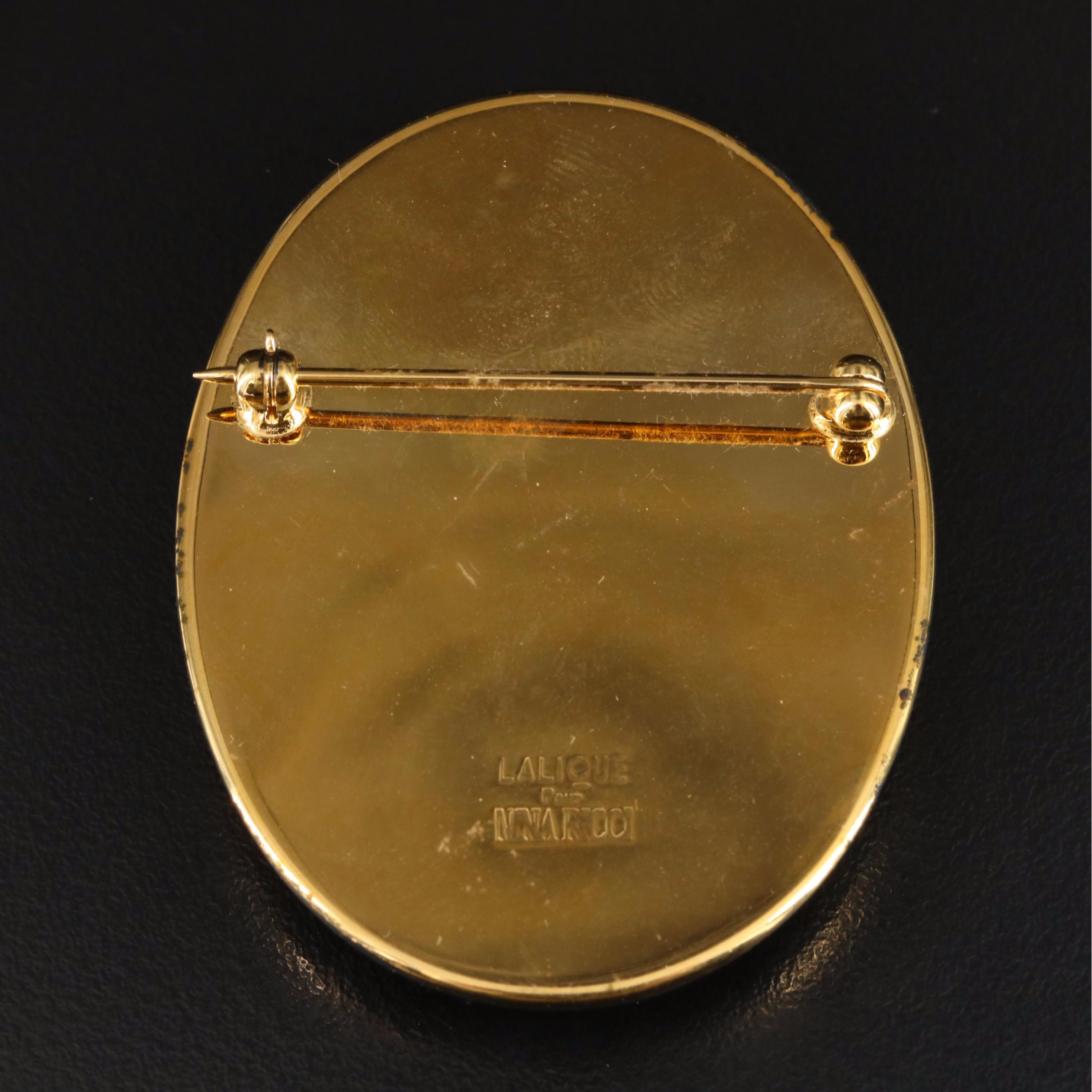 Vintage Lalique for Nina Ricci "Three Graces" Cameo Brooch