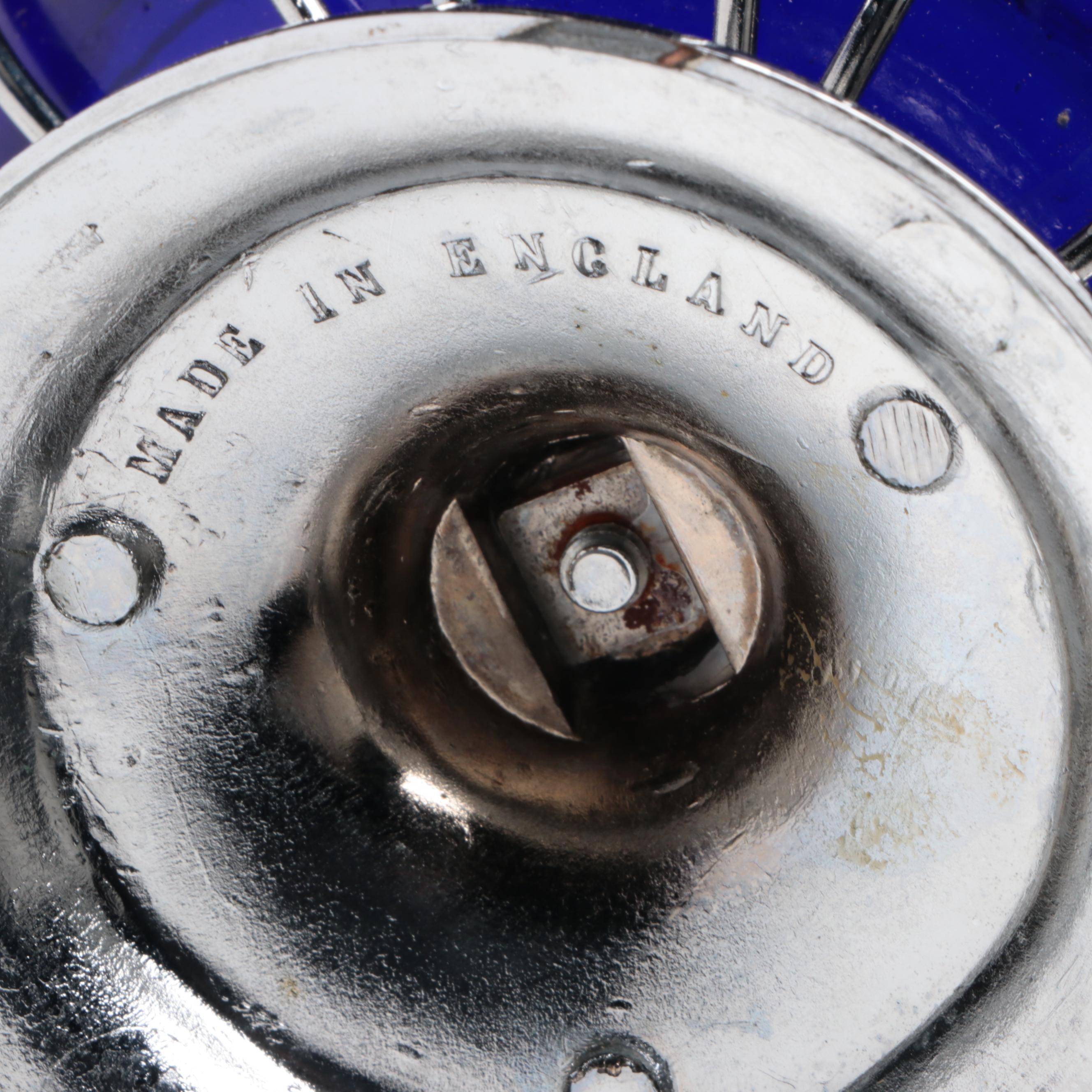 Jozefina Polish Glass Wine Glasses with English Cobalt and Silver Plate Basket