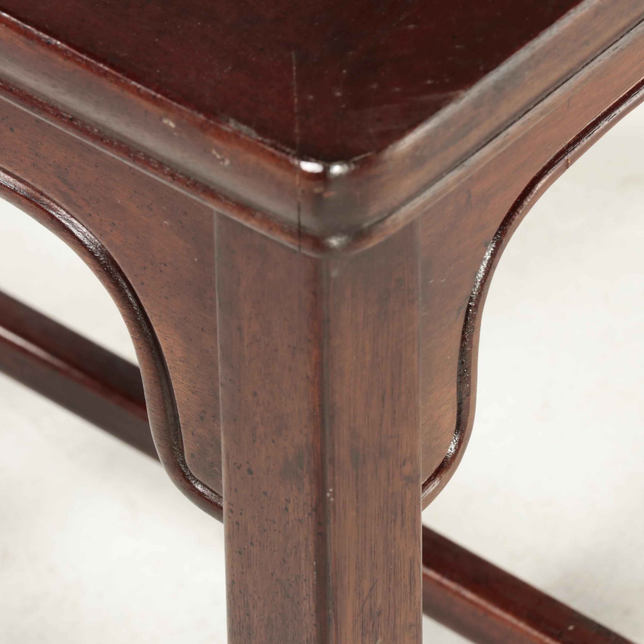 Six Henredon Chinese Style Hardwood and Caned Dining Side Chairs