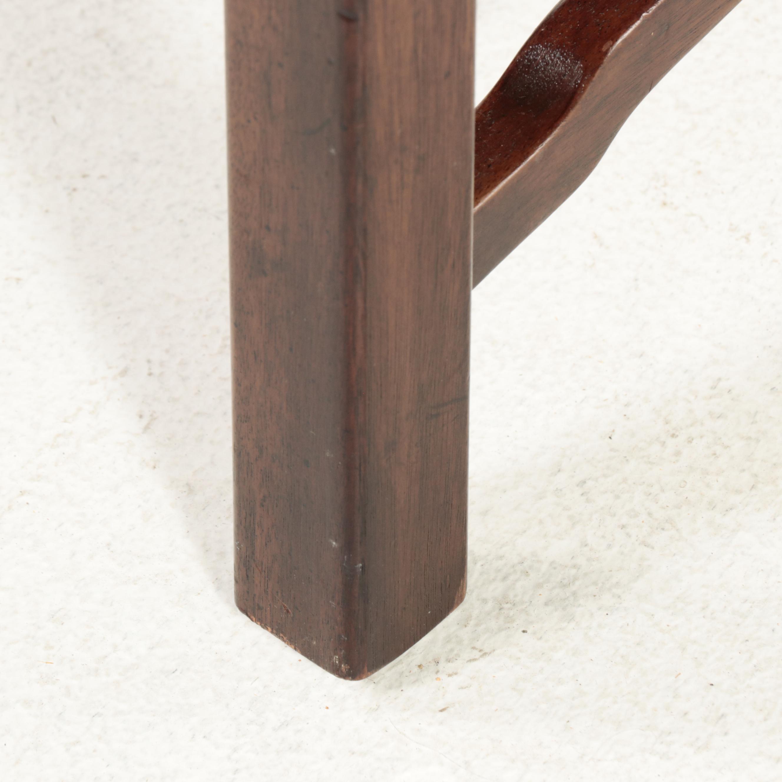 Six Henredon Chinese Style Hardwood and Caned Dining Side Chairs