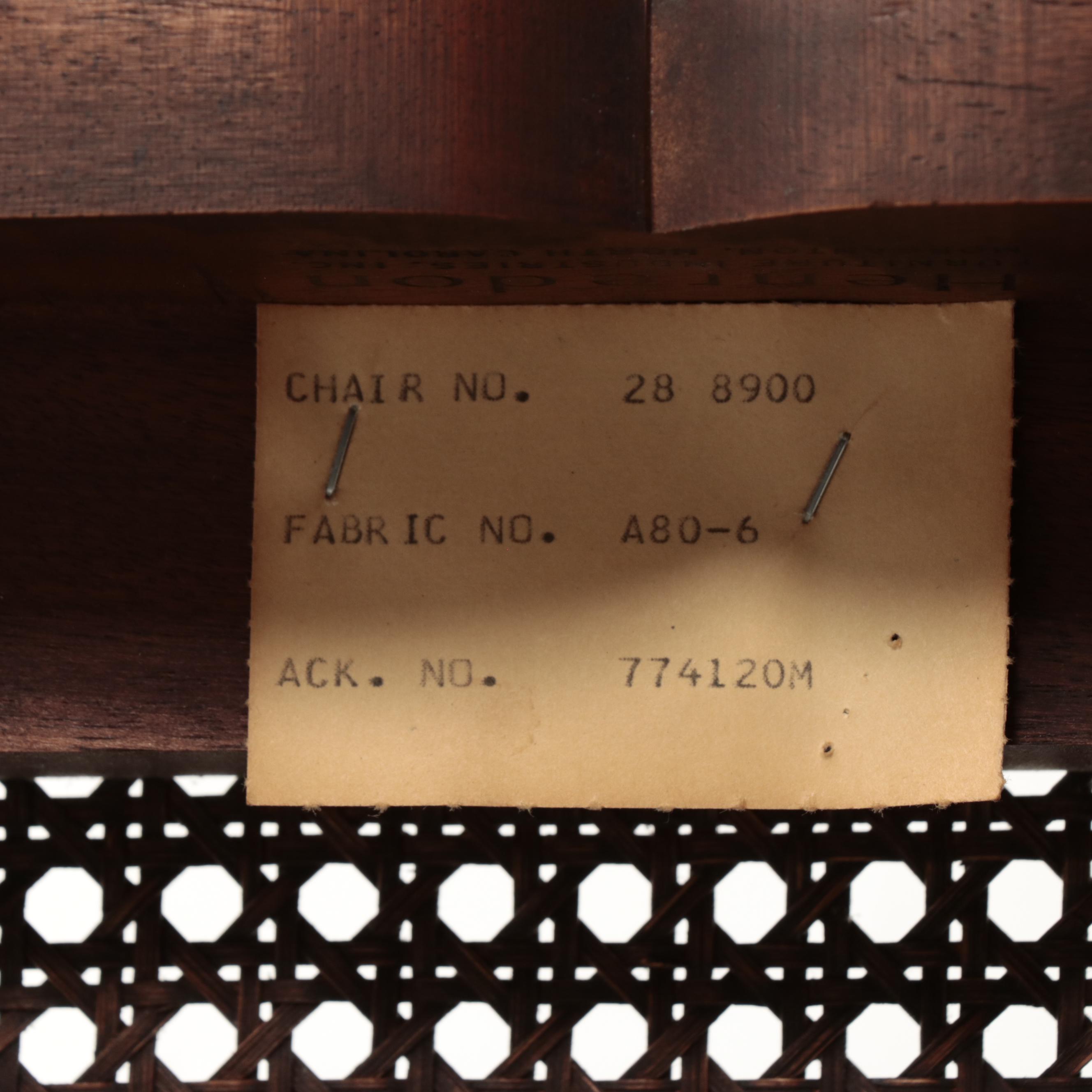 Six Henredon Chinese Style Hardwood and Caned Dining Side Chairs