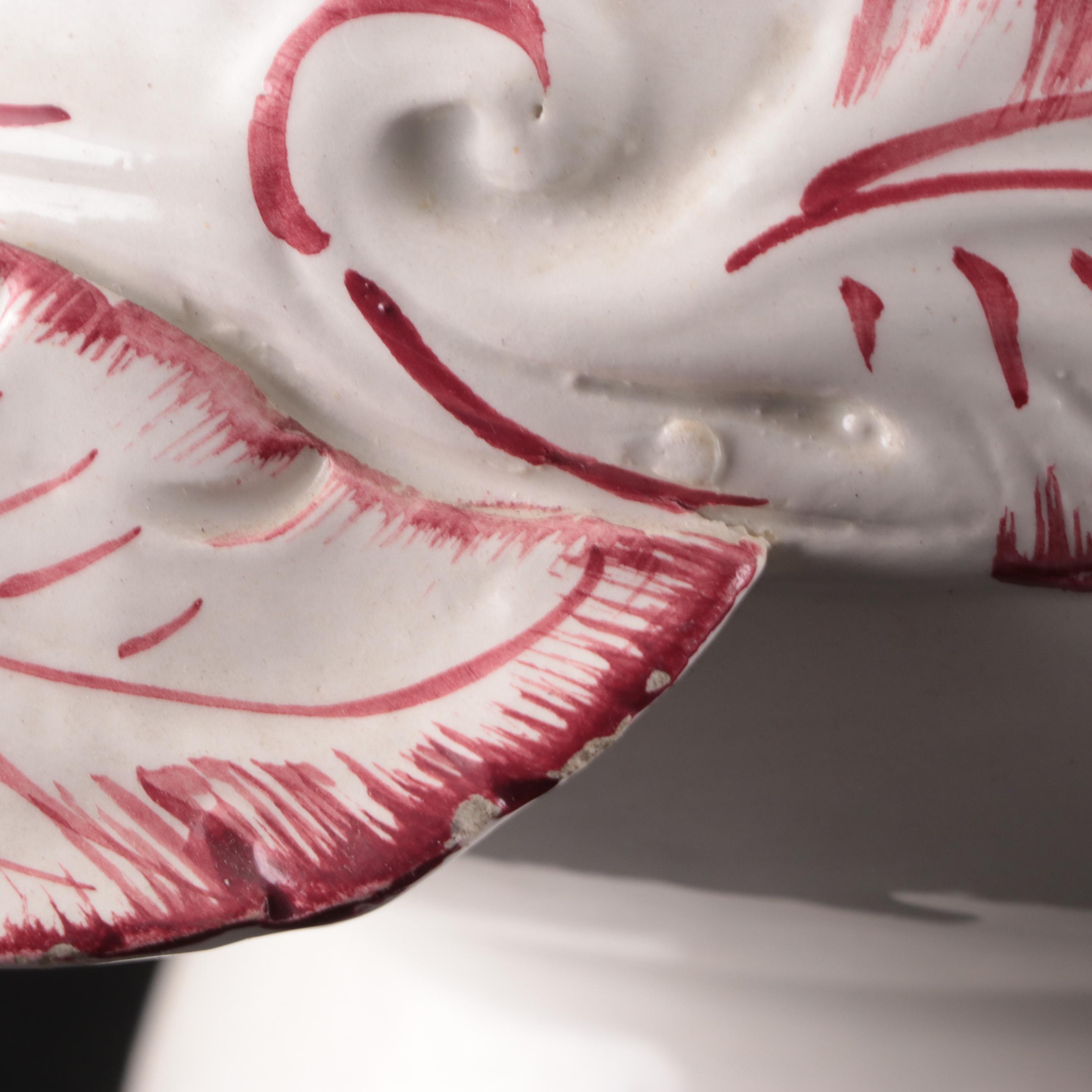 Ceramic Spittoon with Painted Snowy Scene and More