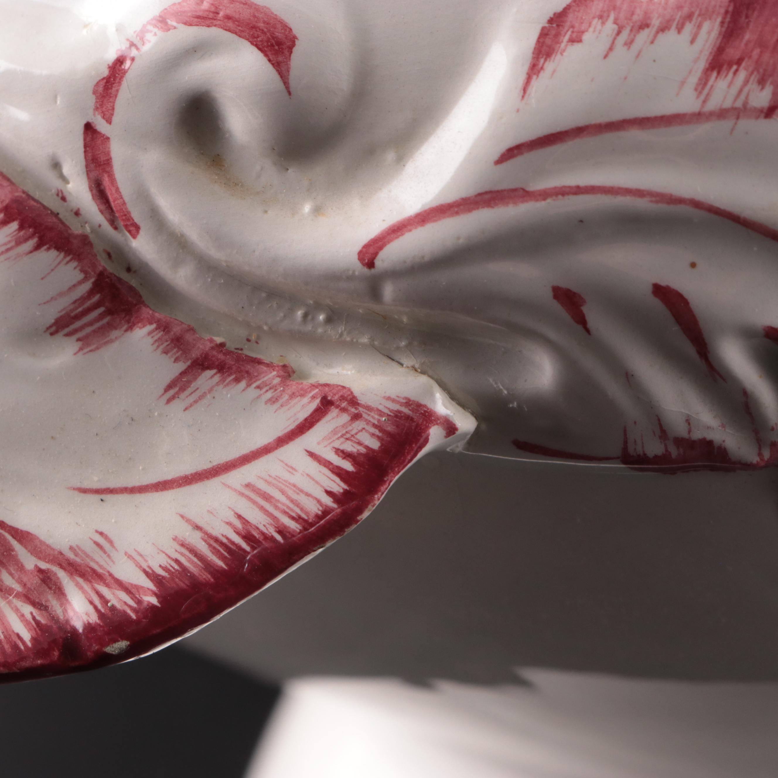 Ceramic Spittoon with Painted Snowy Scene and More