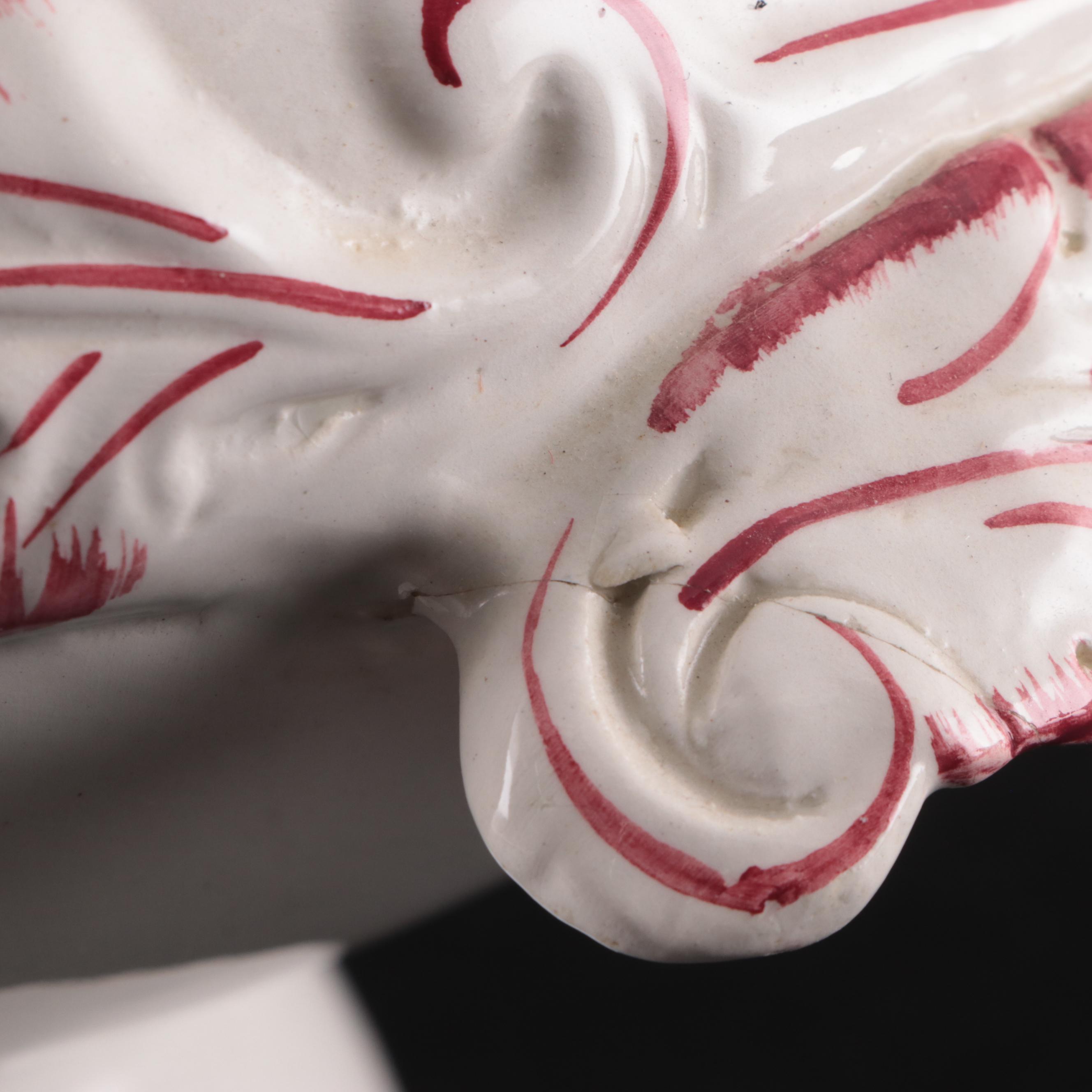 Ceramic Spittoon with Painted Snowy Scene and More