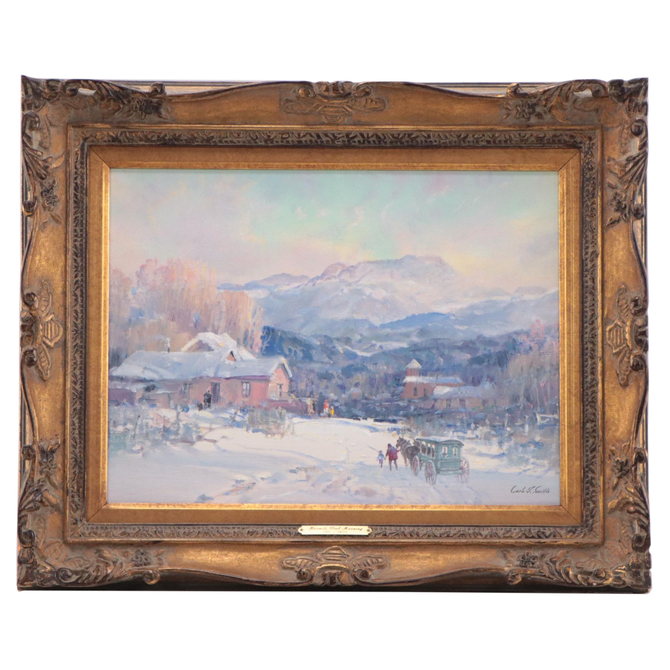 Carl J. Smith Oil Painting "Hermit's Peak Morning," Mid-Late 20th Century