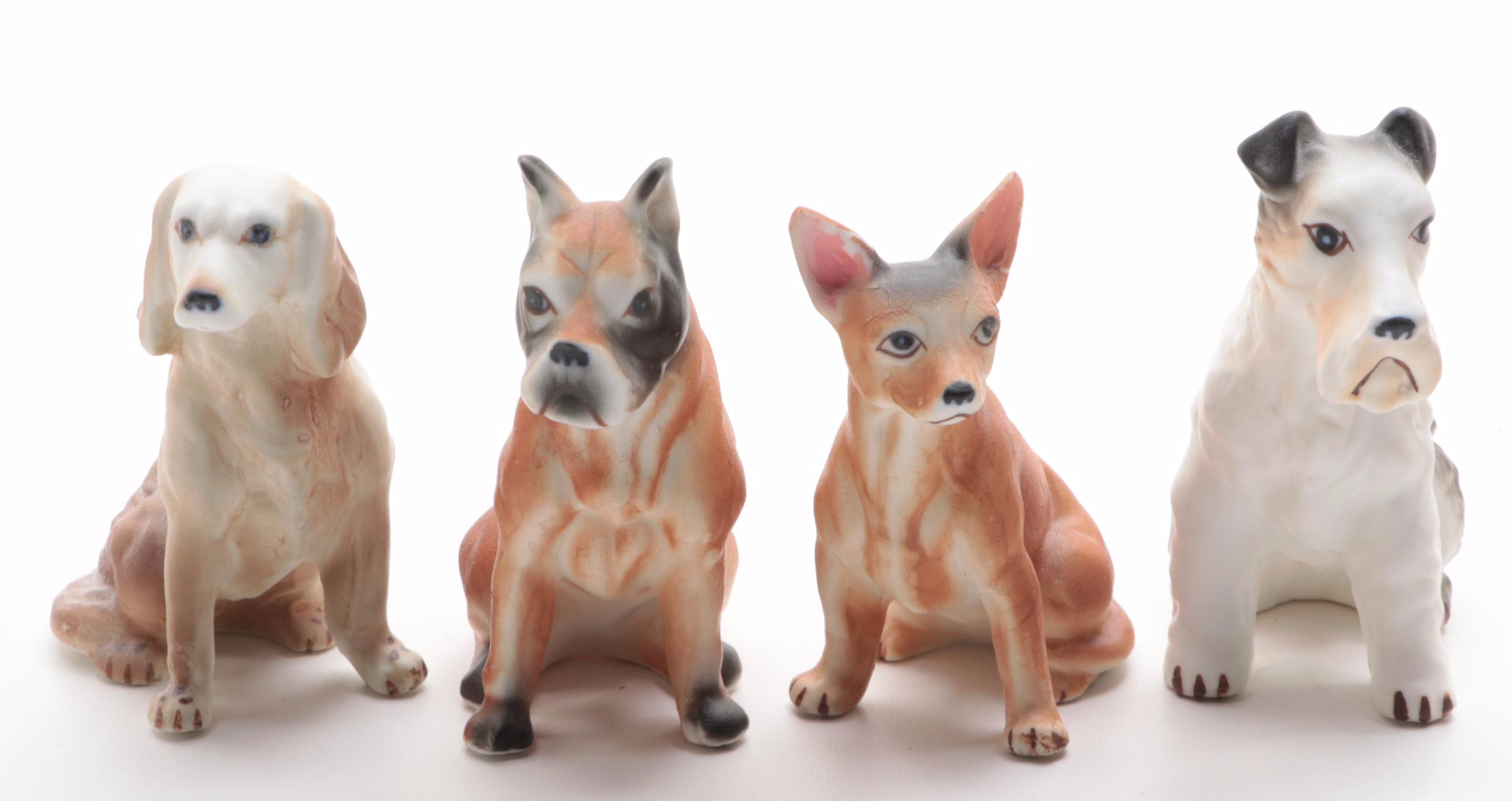 Hokutosha with Other Porcelain and Bone China Dog Figurines, Mid to Late 20th C.