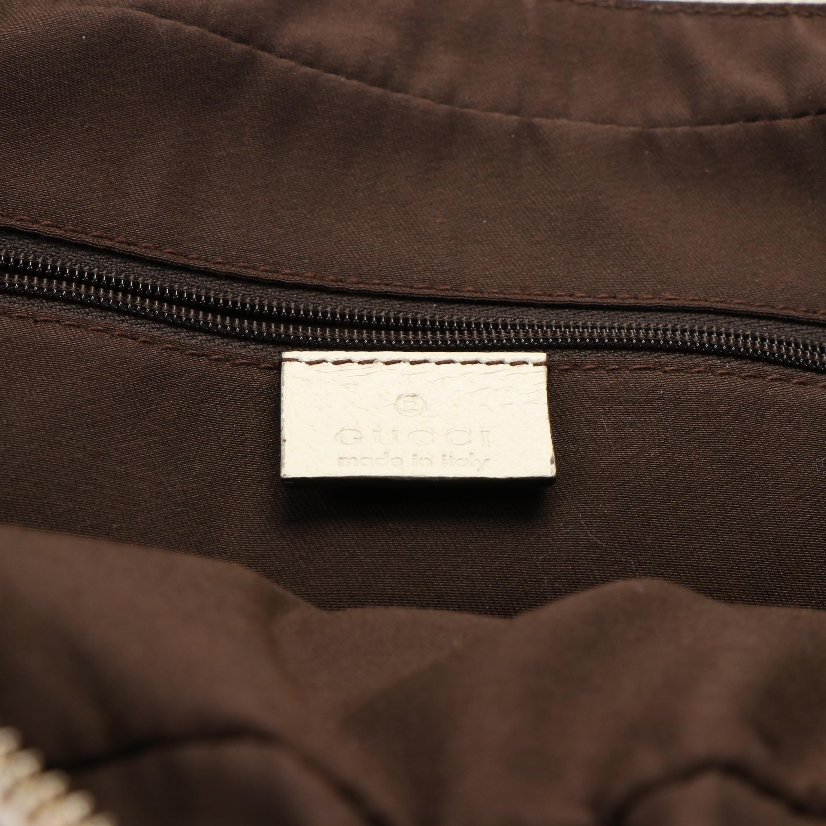 Gucci GG Princy Boston Small Handbag in GG Canvas and Cinghiale Leather