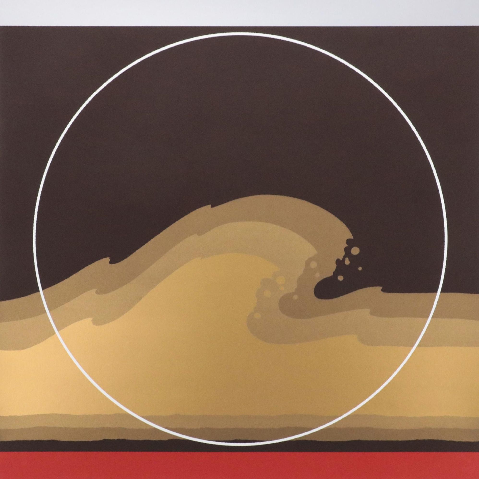 Thomas W. Benton Abstract Serigraph "Golden Waves," 1979