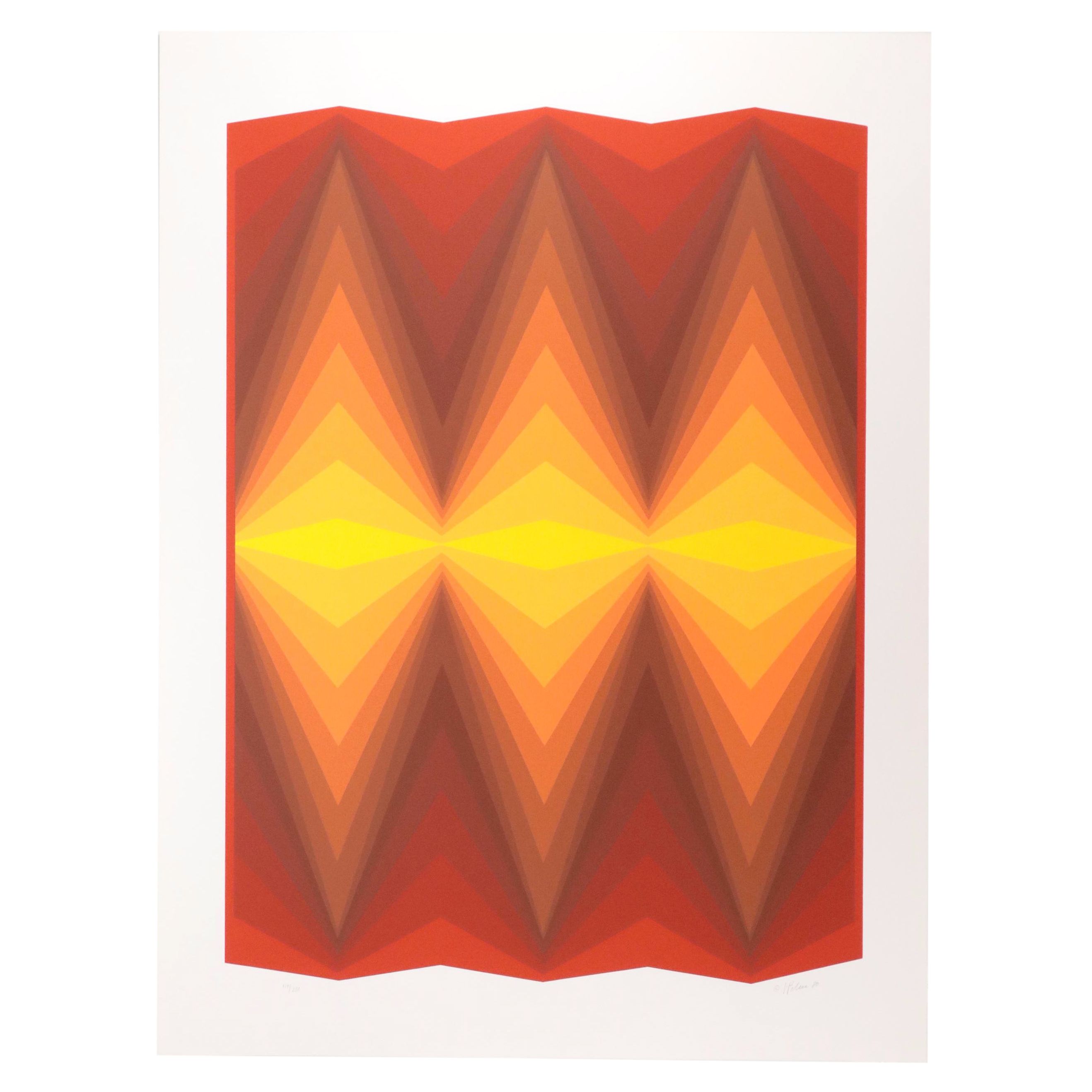 Jurgen Peters Op Art Serigraph, 1980