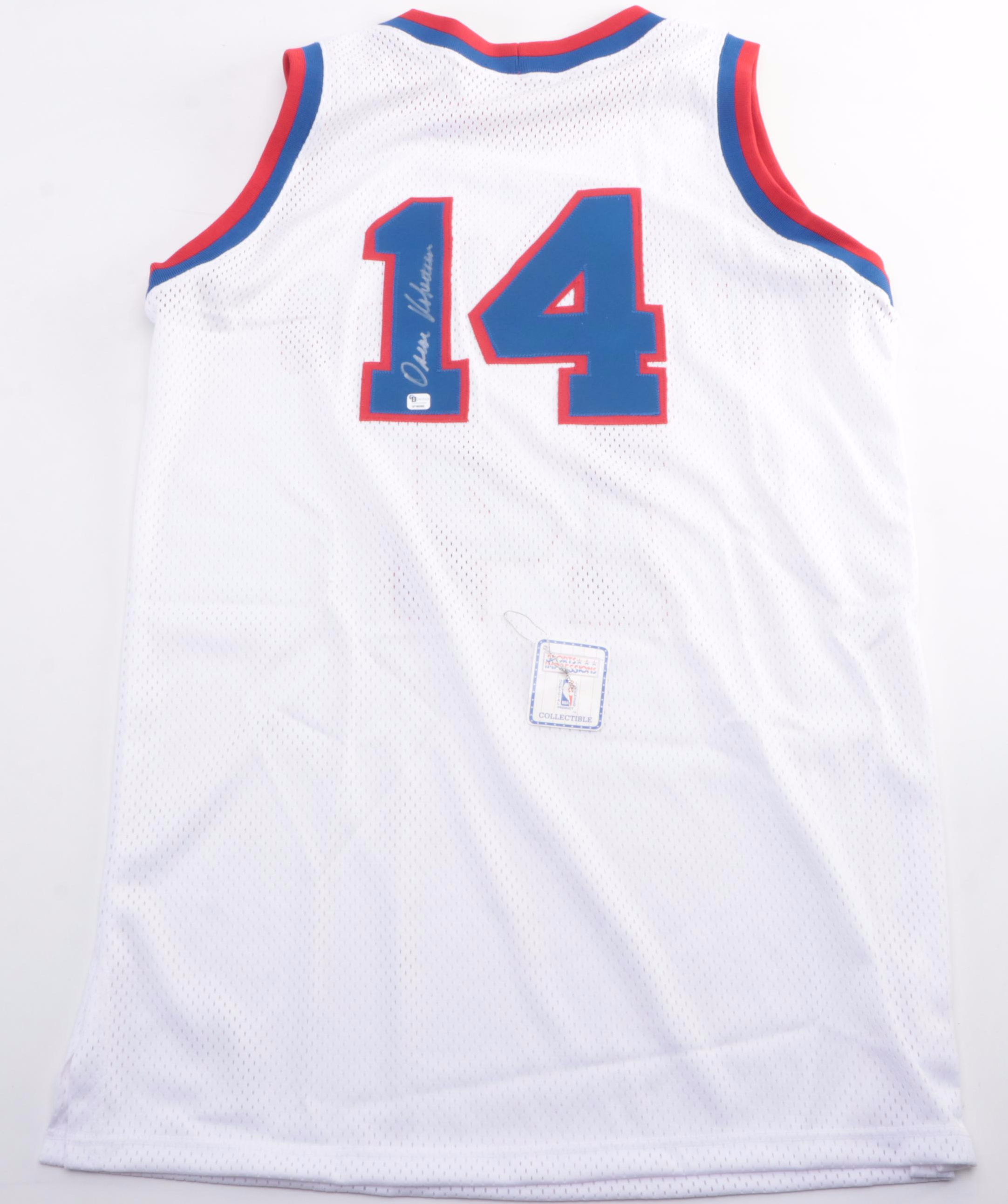 Oscar Robertson Signed Cincinnati Royals Jersey with Sports Impressions Figurine