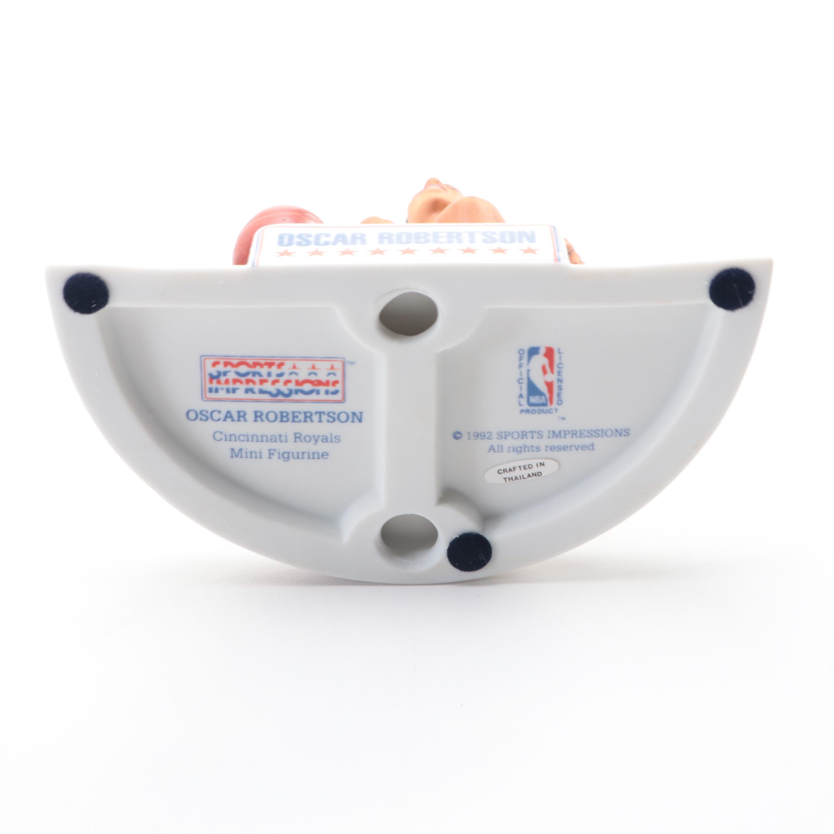 Oscar Robertson Signed Cincinnati Royals Jersey with Sports Impressions Figurine