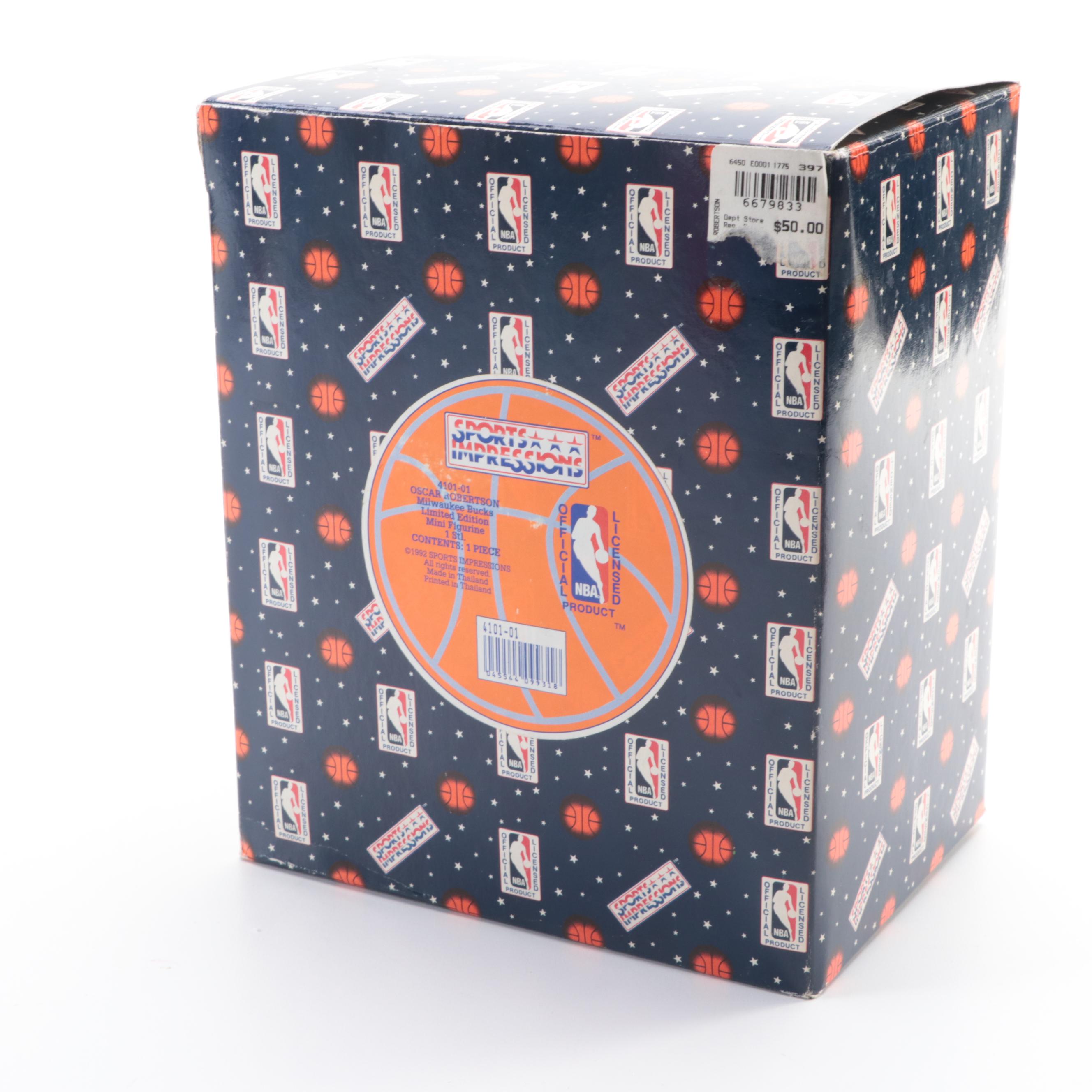 Oscar Robertson Signed Cincinnati Royals Jersey with Sports Impressions Figurine